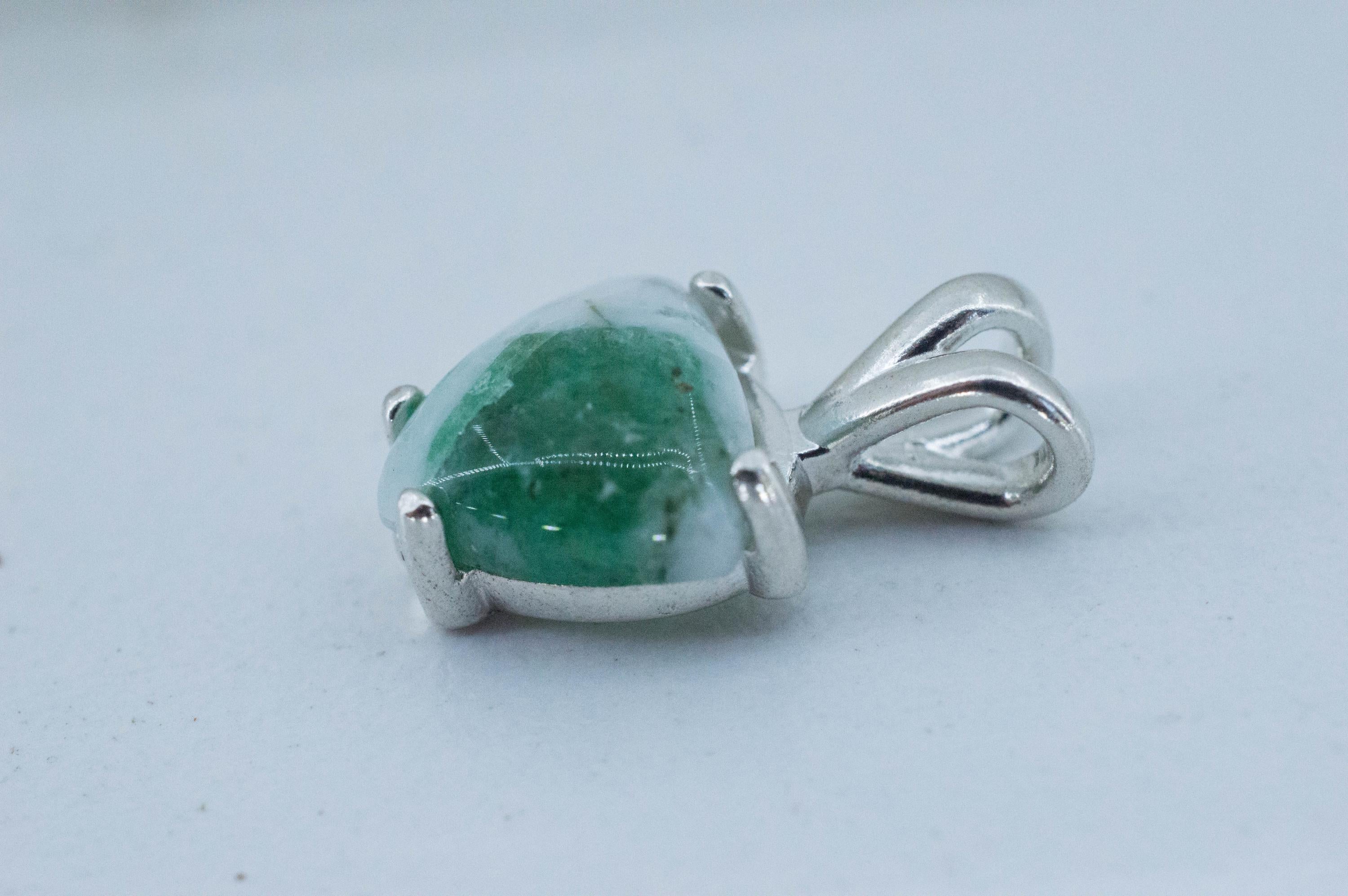 Emerald in Quartz Pendant, Natural Untreated Brazil Emerald Quartz; 3.085cts - Mark Oliver Gems