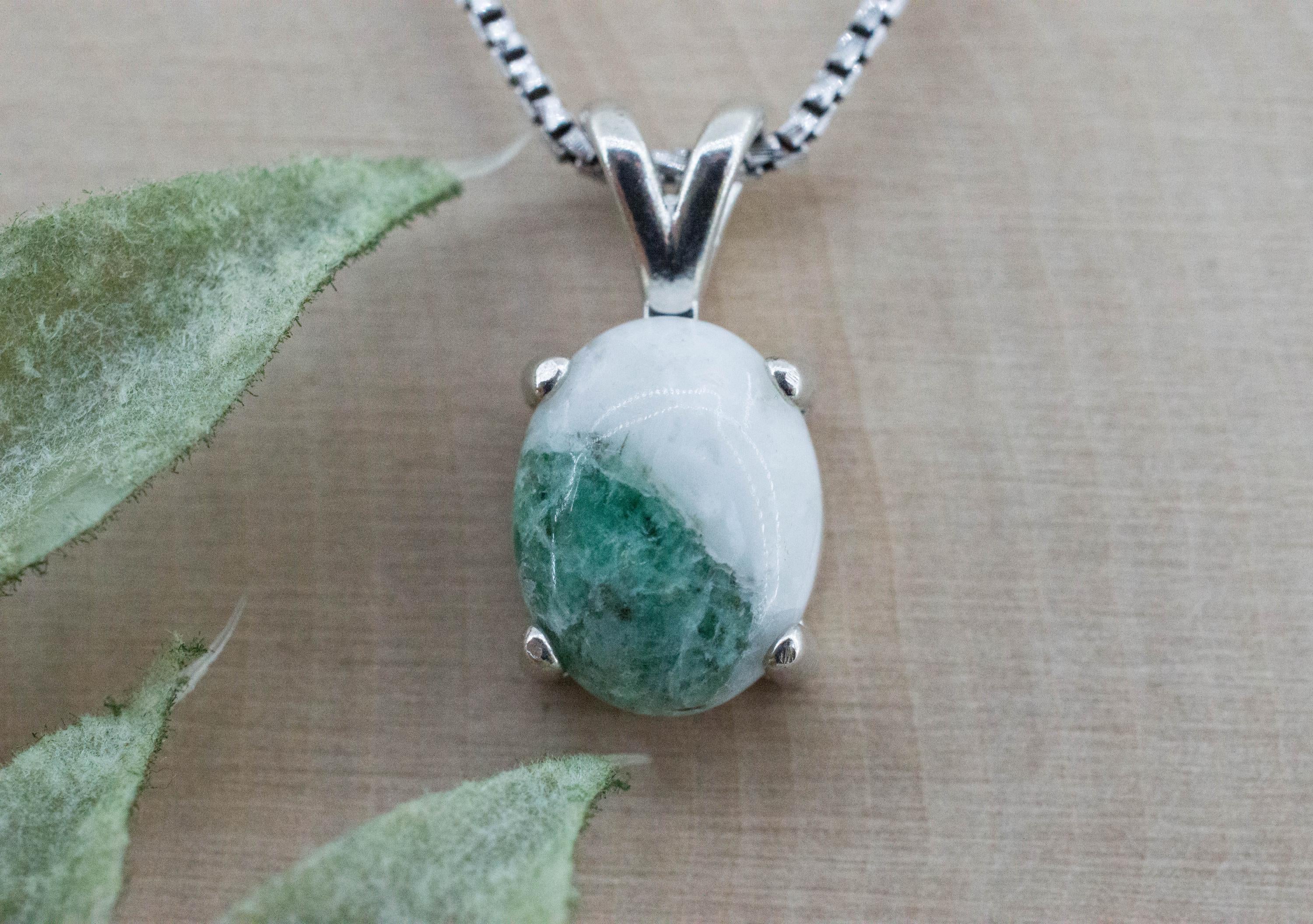 Emerald in Quartz Pendant, Natural Untreated Brazil Emerald Quartz; 4.140cts - Mark Oliver Gems