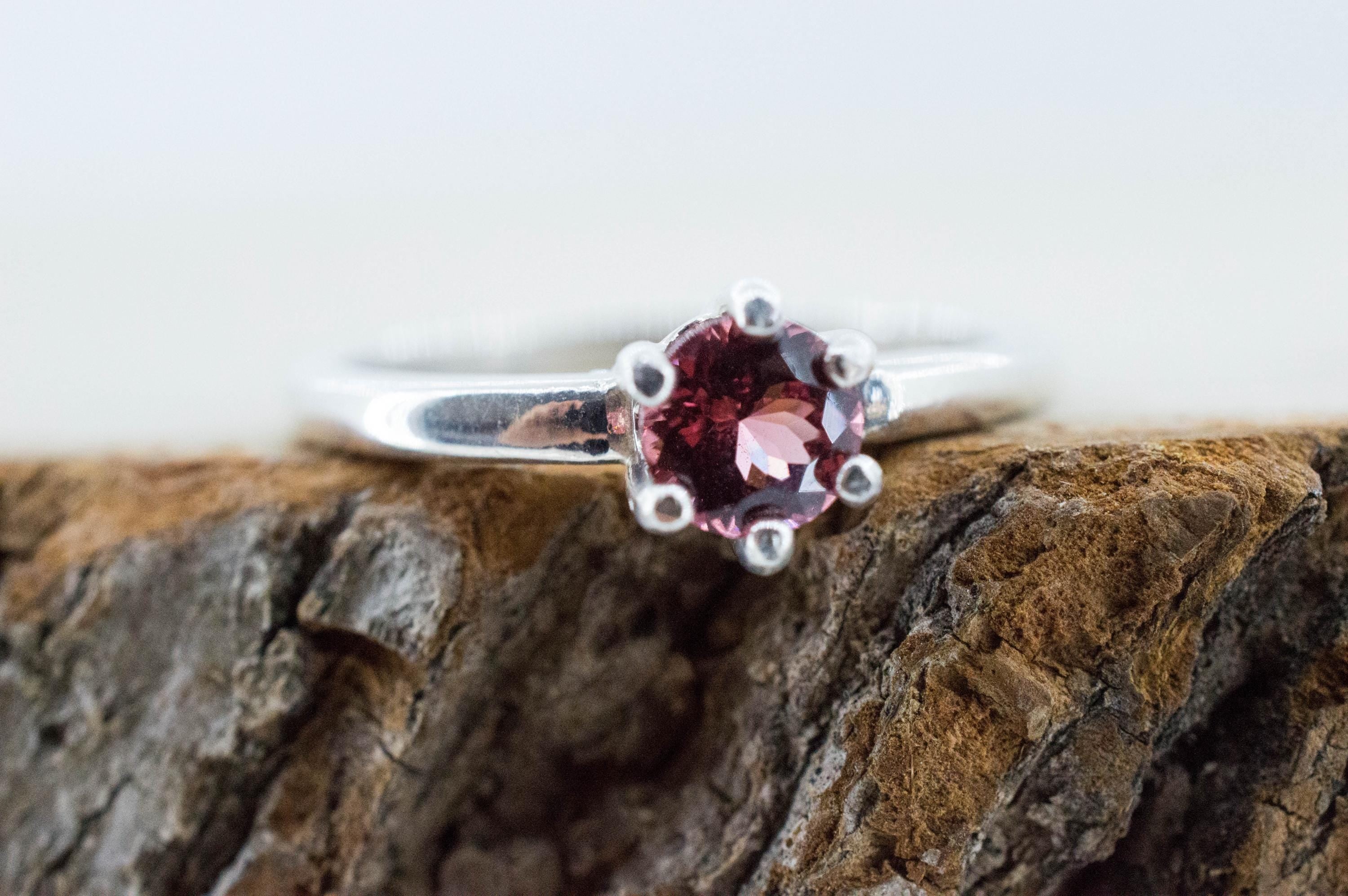 Rhodolite Garnet Ring; Natural Untreated North Carolina Garnet; 0.570cts - Mark Oliver Gems