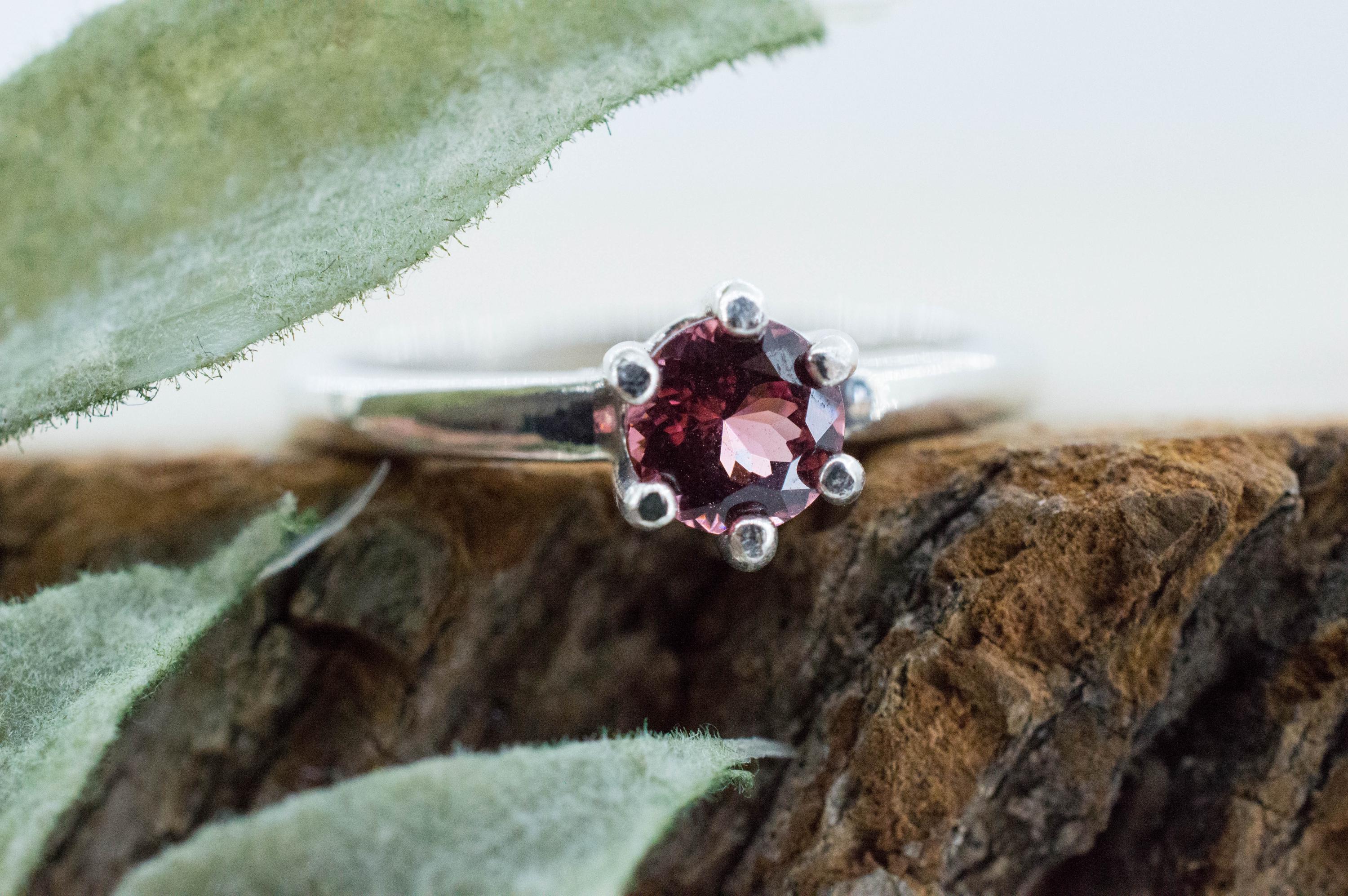 Rhodolite Garnet Ring; Natural Untreated North Carolina Garnet; 0.570cts - Mark Oliver Gems