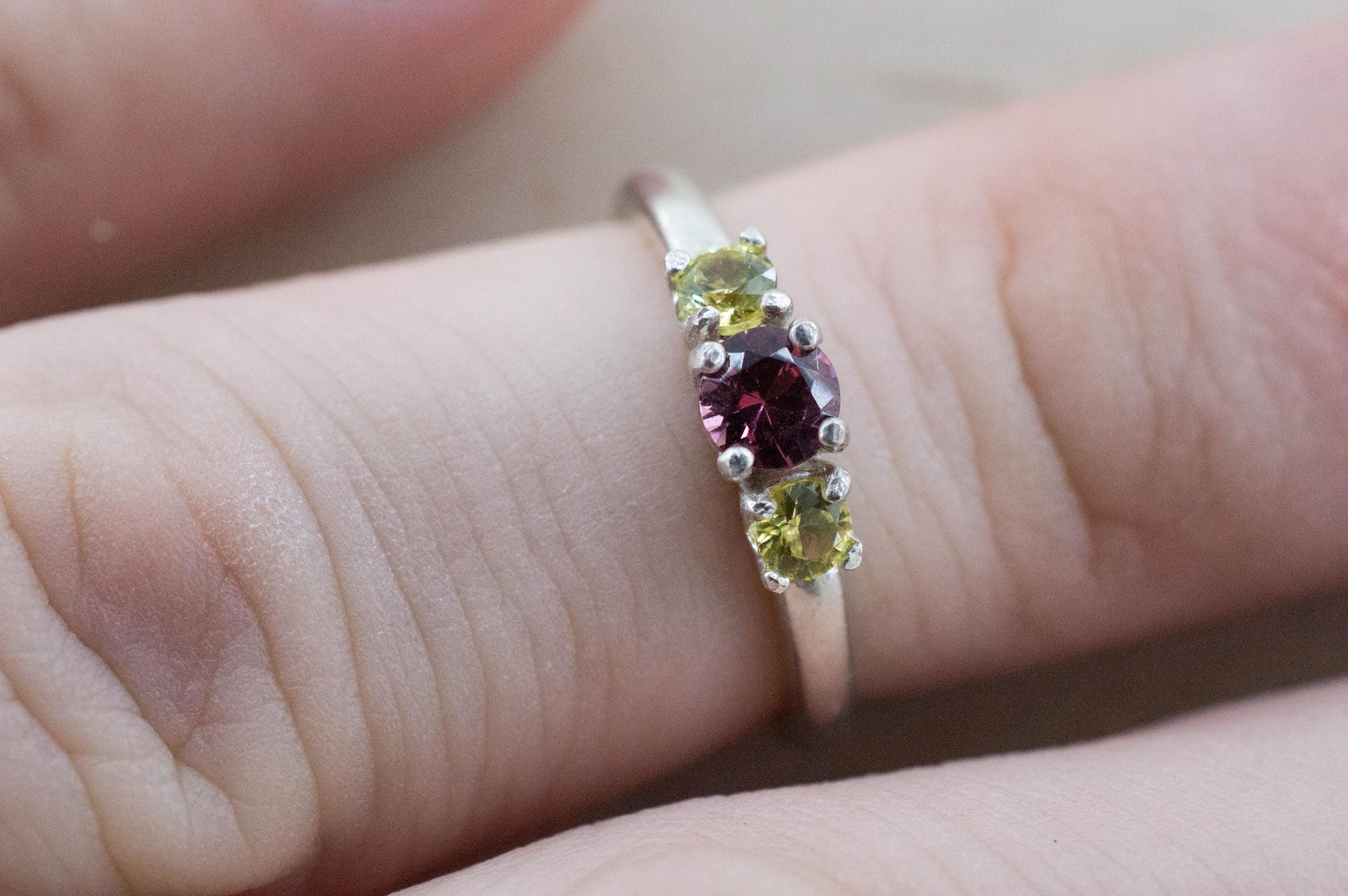 Rhodolite Garnet Ring; Natural Untreated North Carolina Garnet and Kenya Yellow Sapphire - Mark Oliver Gems