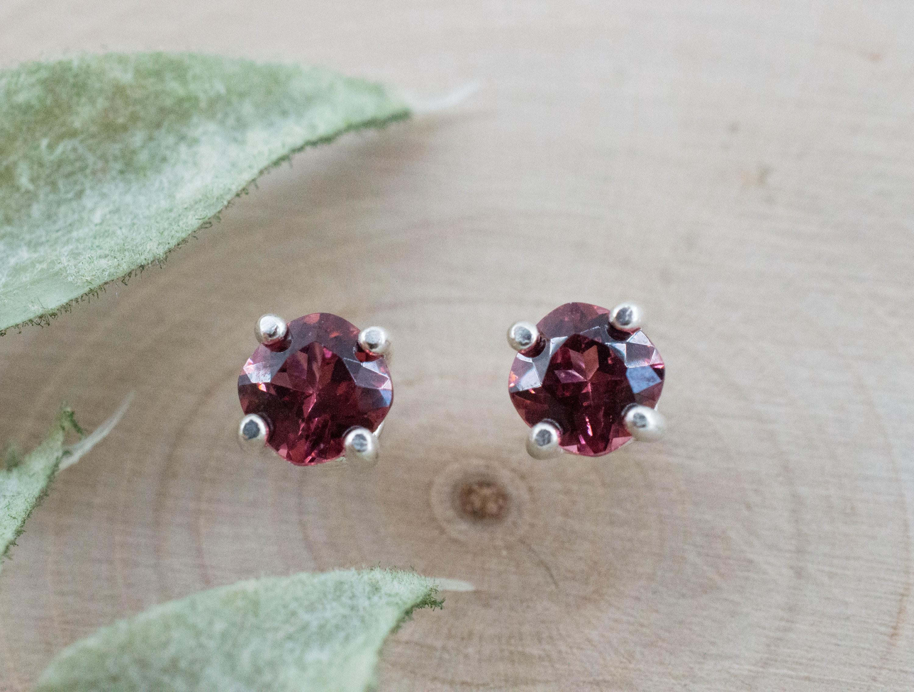 Rhodolite Garnet Earrings, Natural Untreated North Carolina Garnet; 1.240cts - Mark Oliver Gems