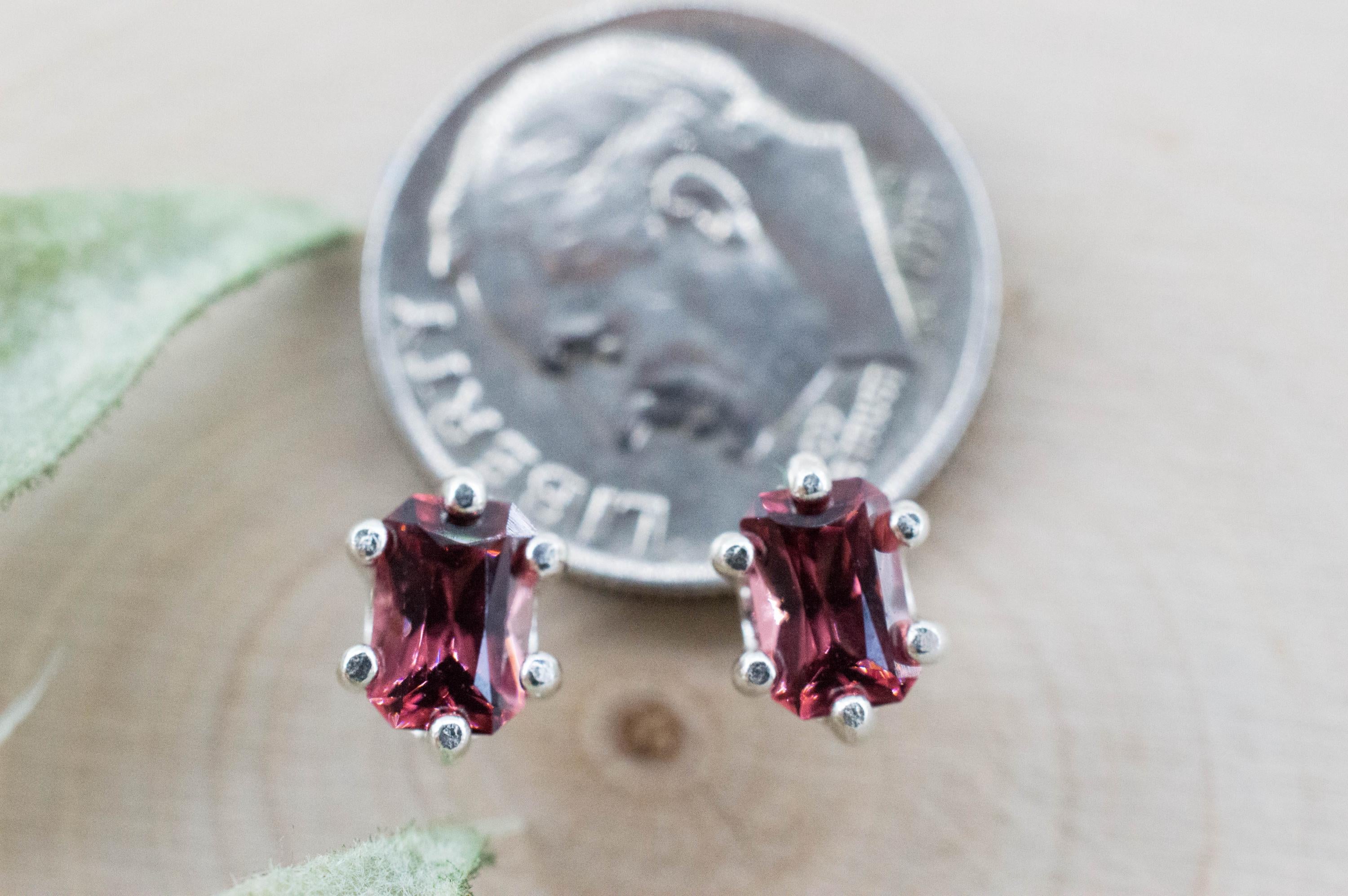 Rhodolite Garnet Earrings, Natural Untreated North Carolina Garnet; 1.260cts - Mark Oliver Gems