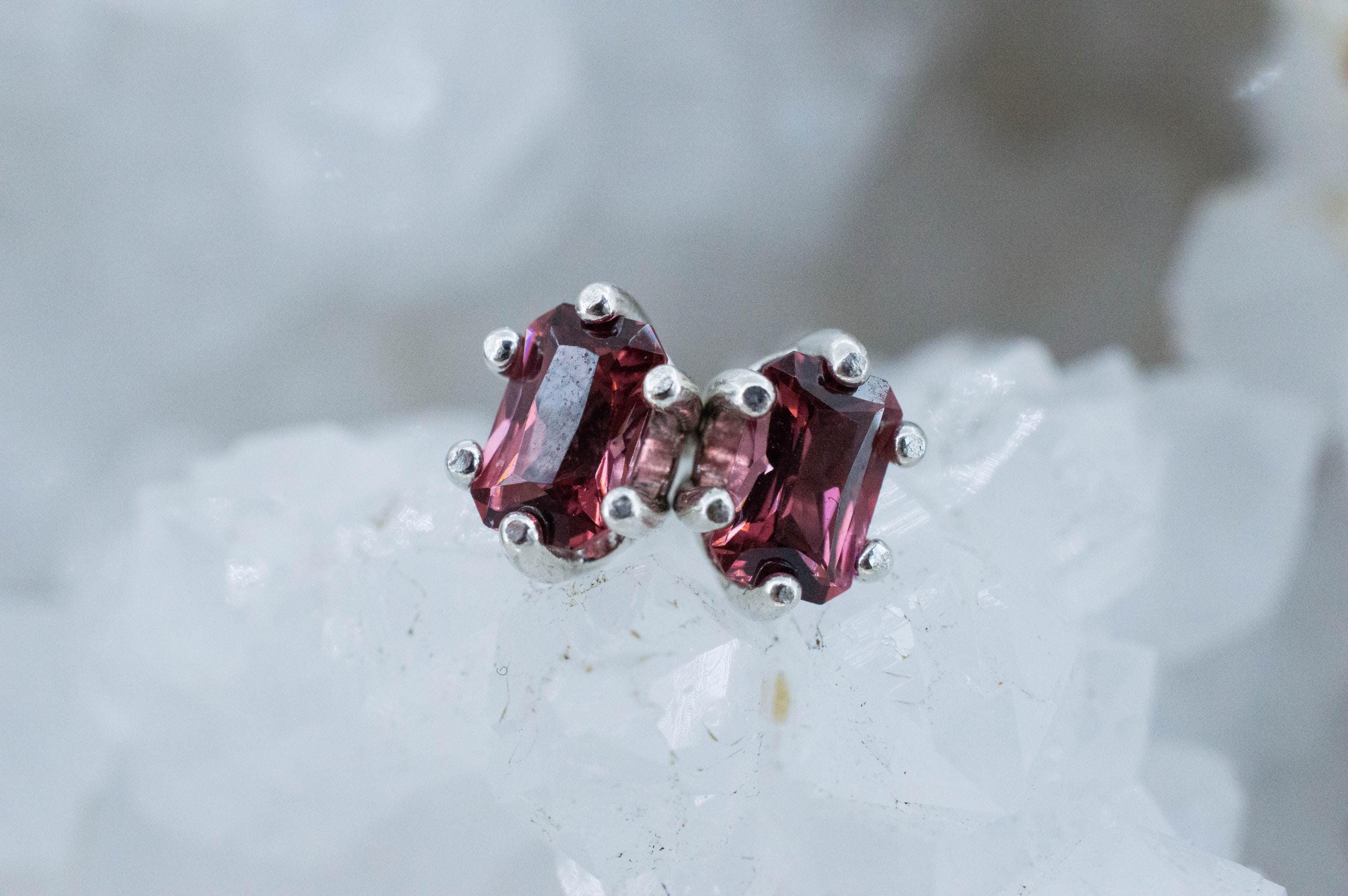 Rhodolite Garnet Earrings, Natural Untreated North Carolina Garnet; 1.260cts - Mark Oliver Gems