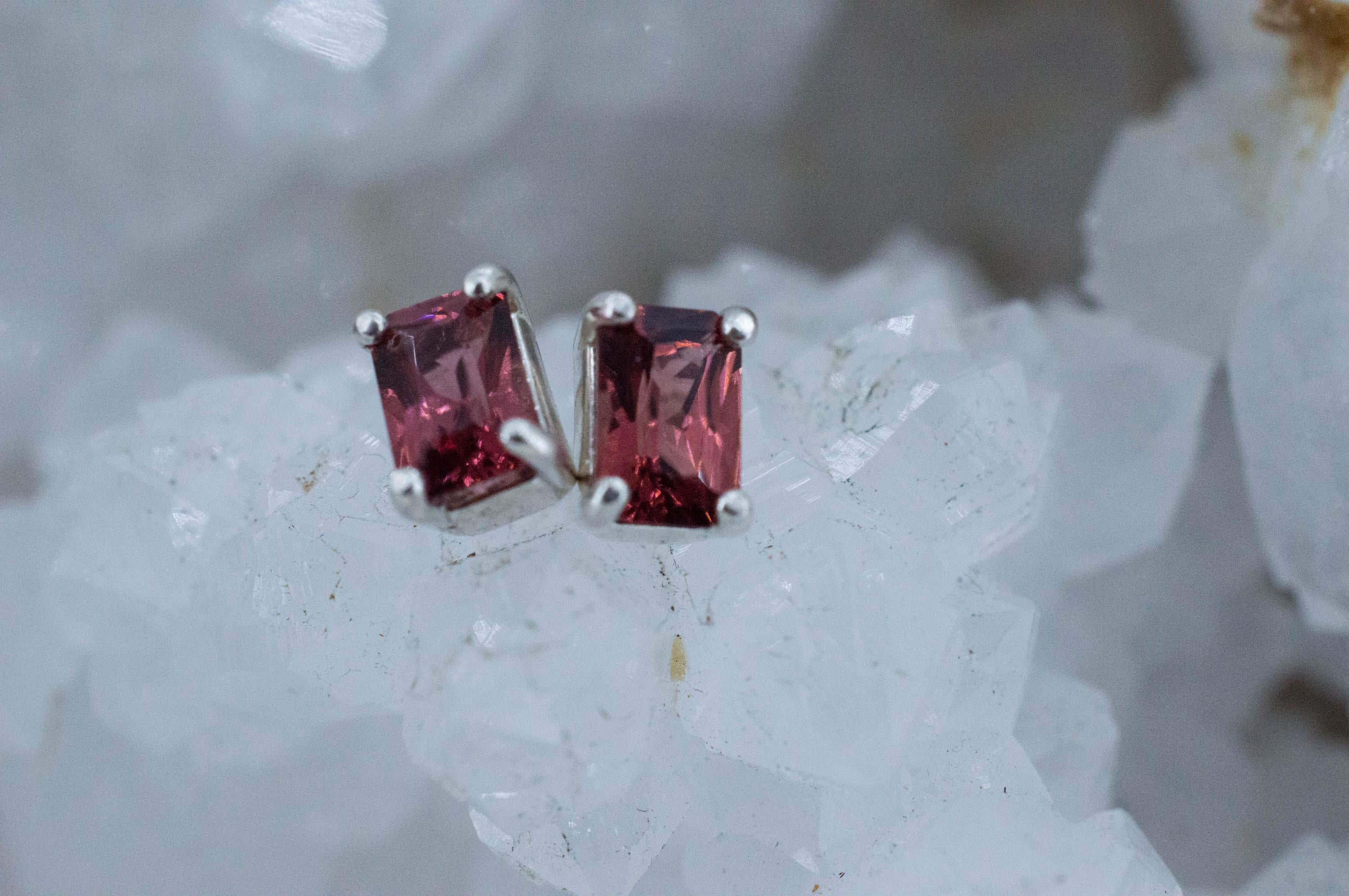 Rhodolite Garnet Earrings, Natural Untreated North Carolina Garnet; 1.290cts - Mark Oliver Gems