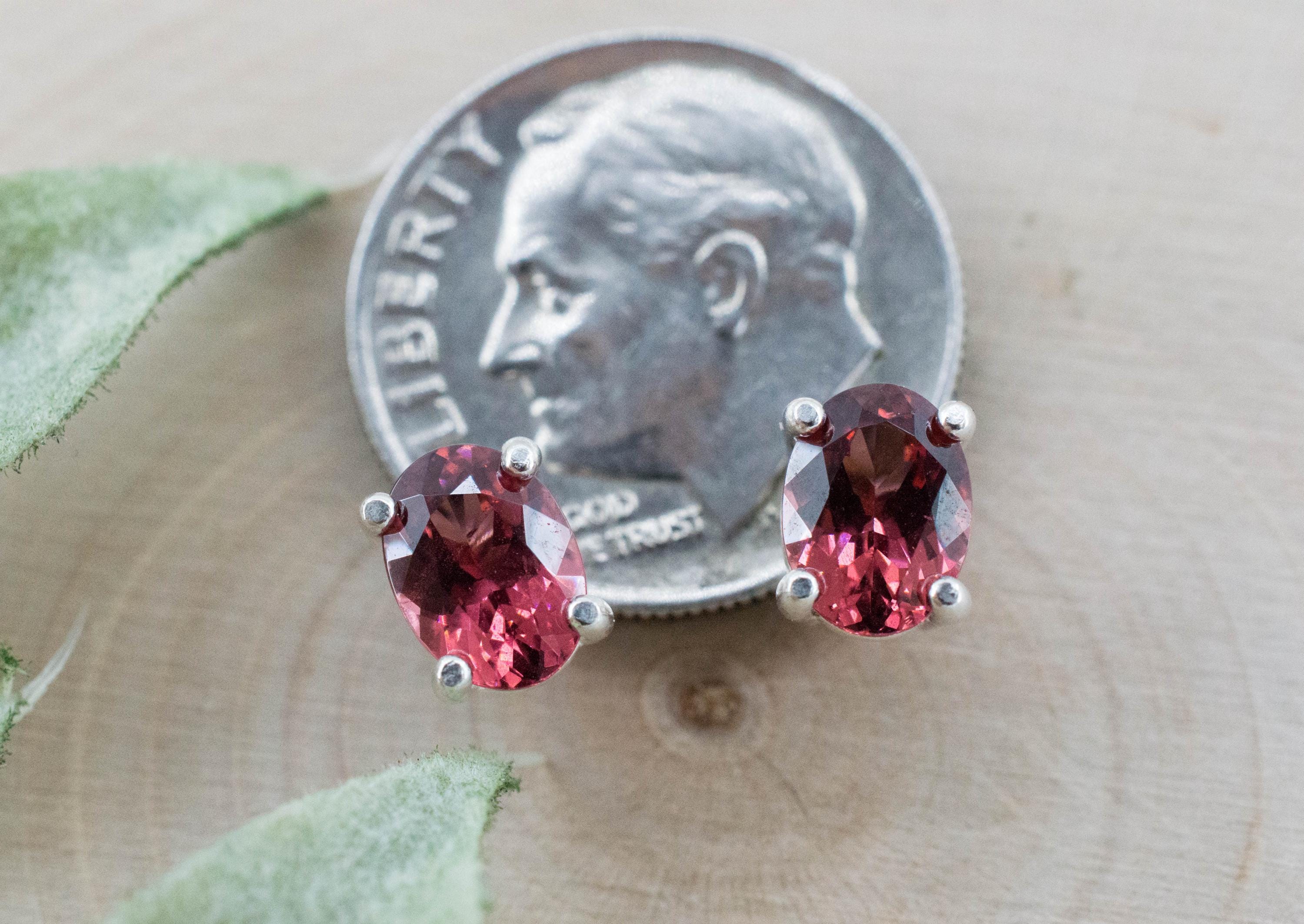 Rhodolite Garnet Earrings, Natural Untreated North Carolina Garnet; 1.785cts - Mark Oliver Gems