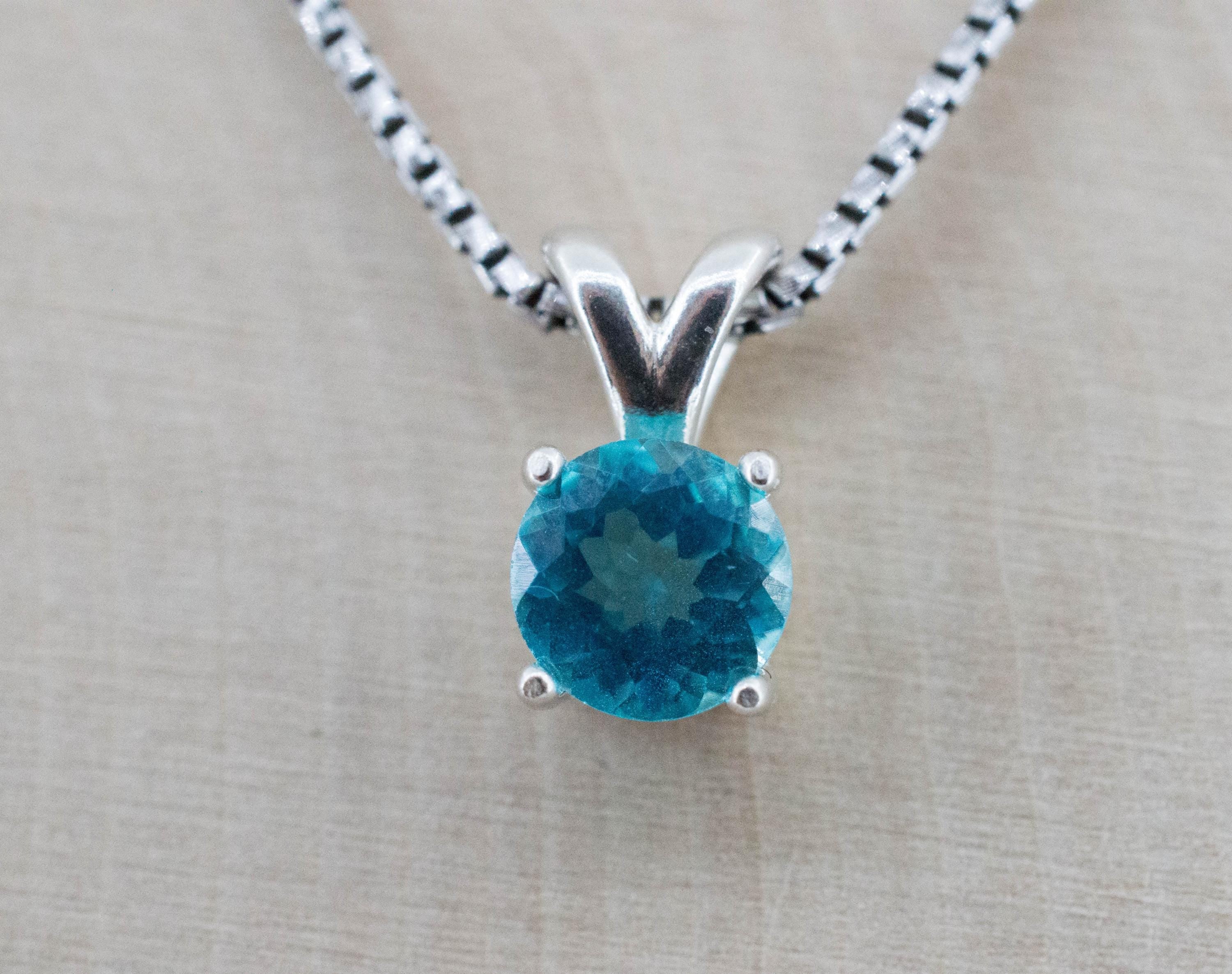 Blue Apatite Pendant; Natural Untreated Brazil Apatite; 1.325cts