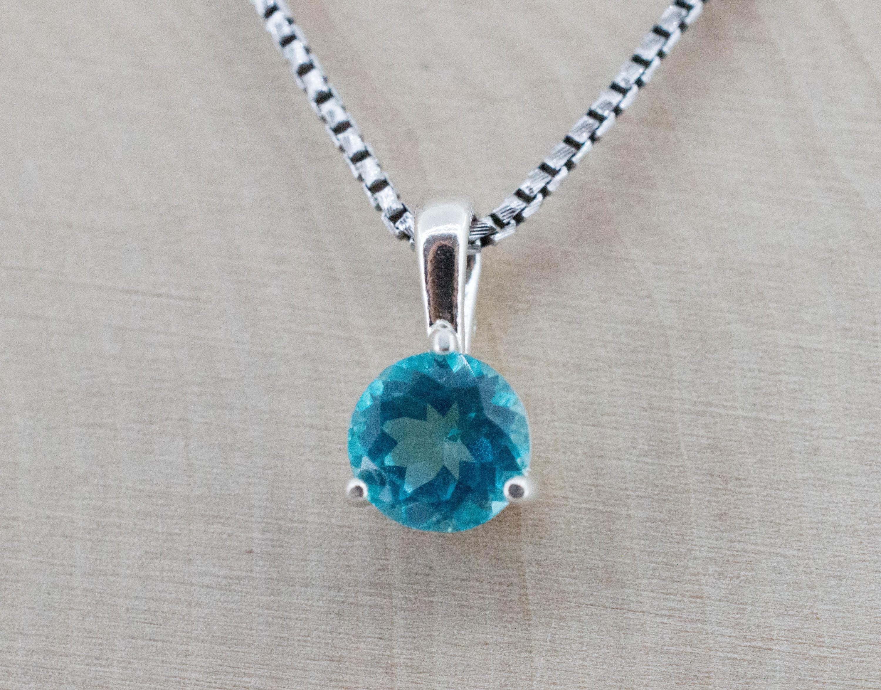 Blue Apatite Pendant; Natural Untreated Brazil Apatite; 1.370cts