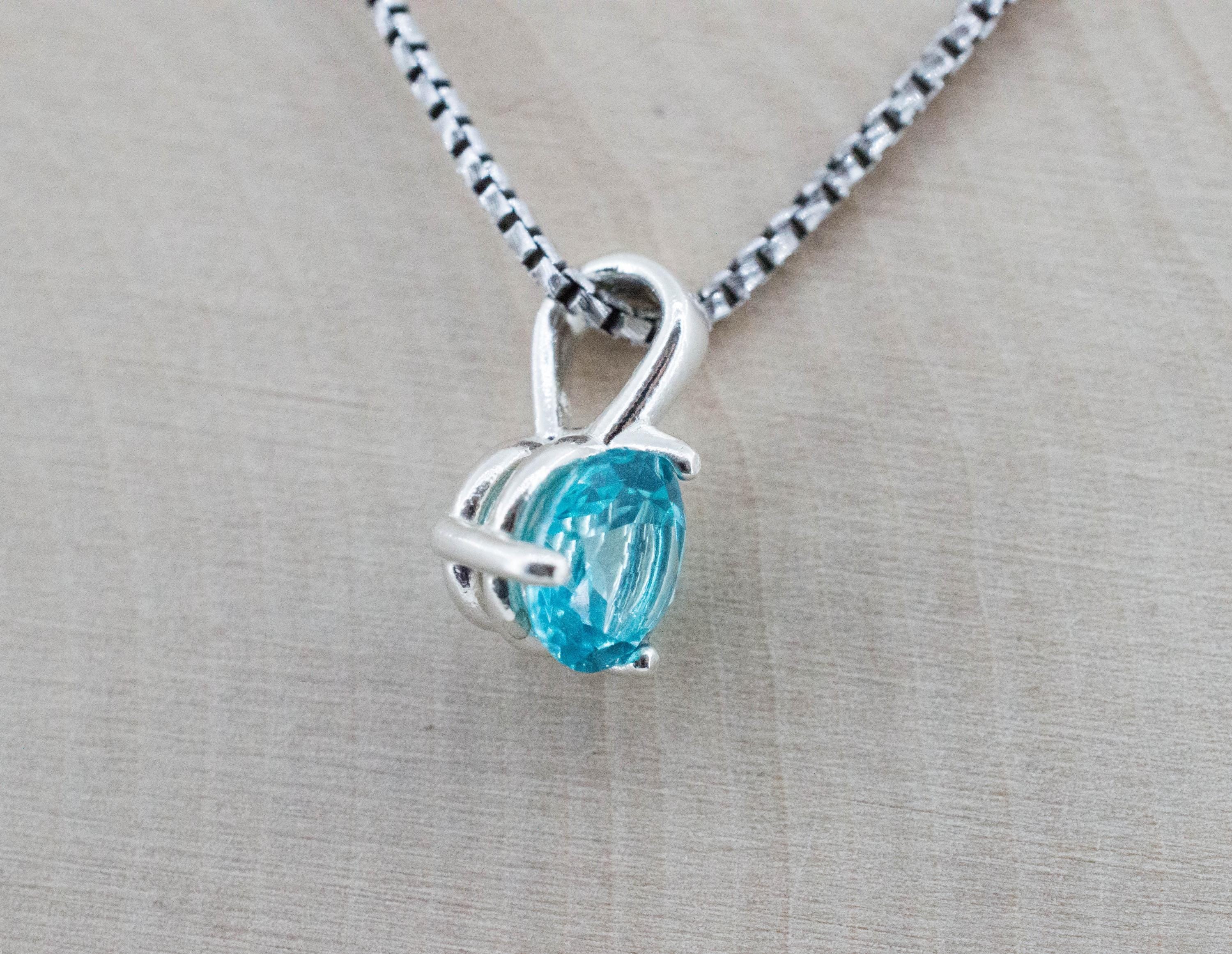 Blue Apatite Pendant; Natural Untreated Brazil Apatite; 1.370cts