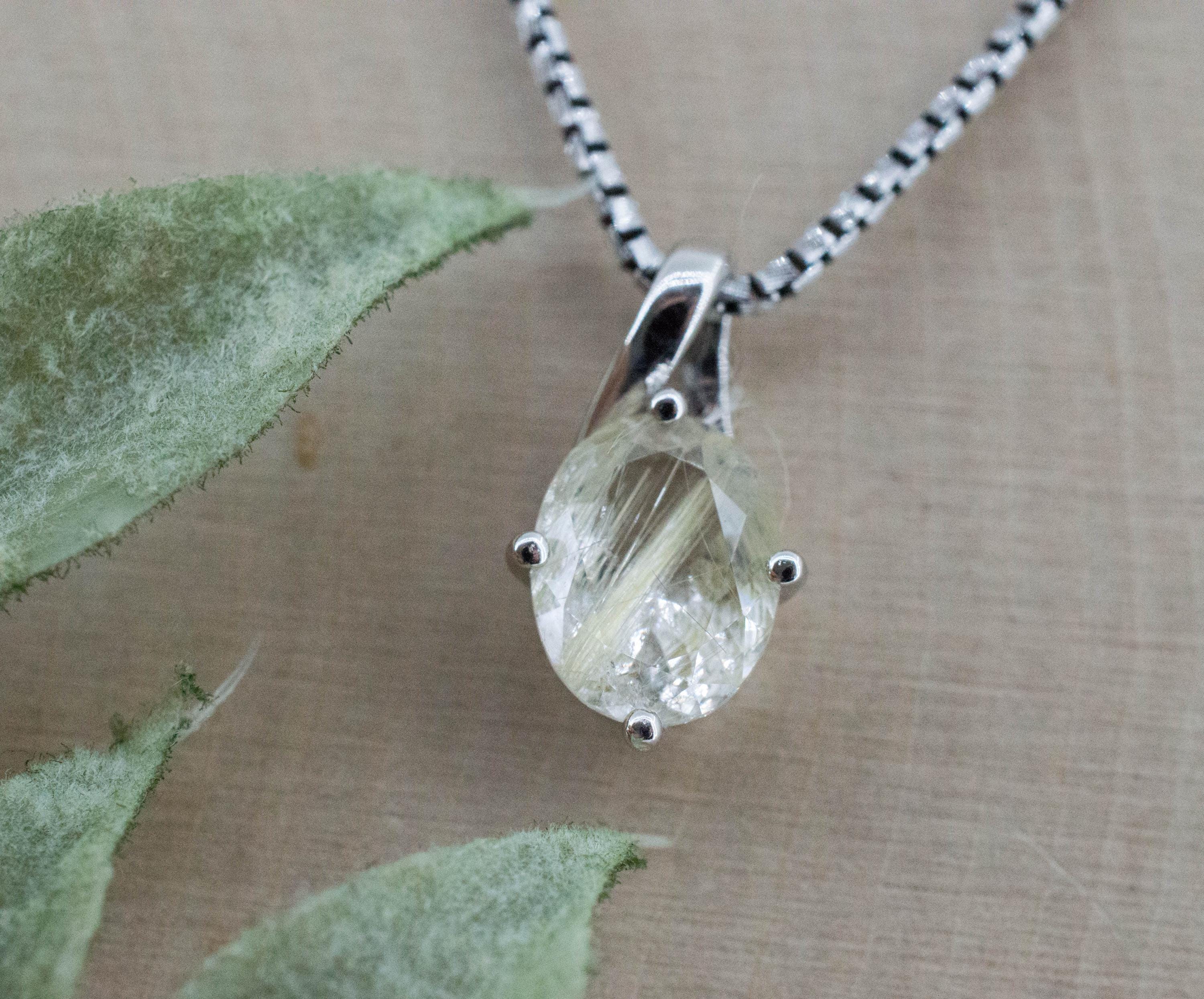 Rutilated Quartz Pendant, Natural Untreated Brazil Rutile Quartz; 1.615cts - Mark Oliver Gems