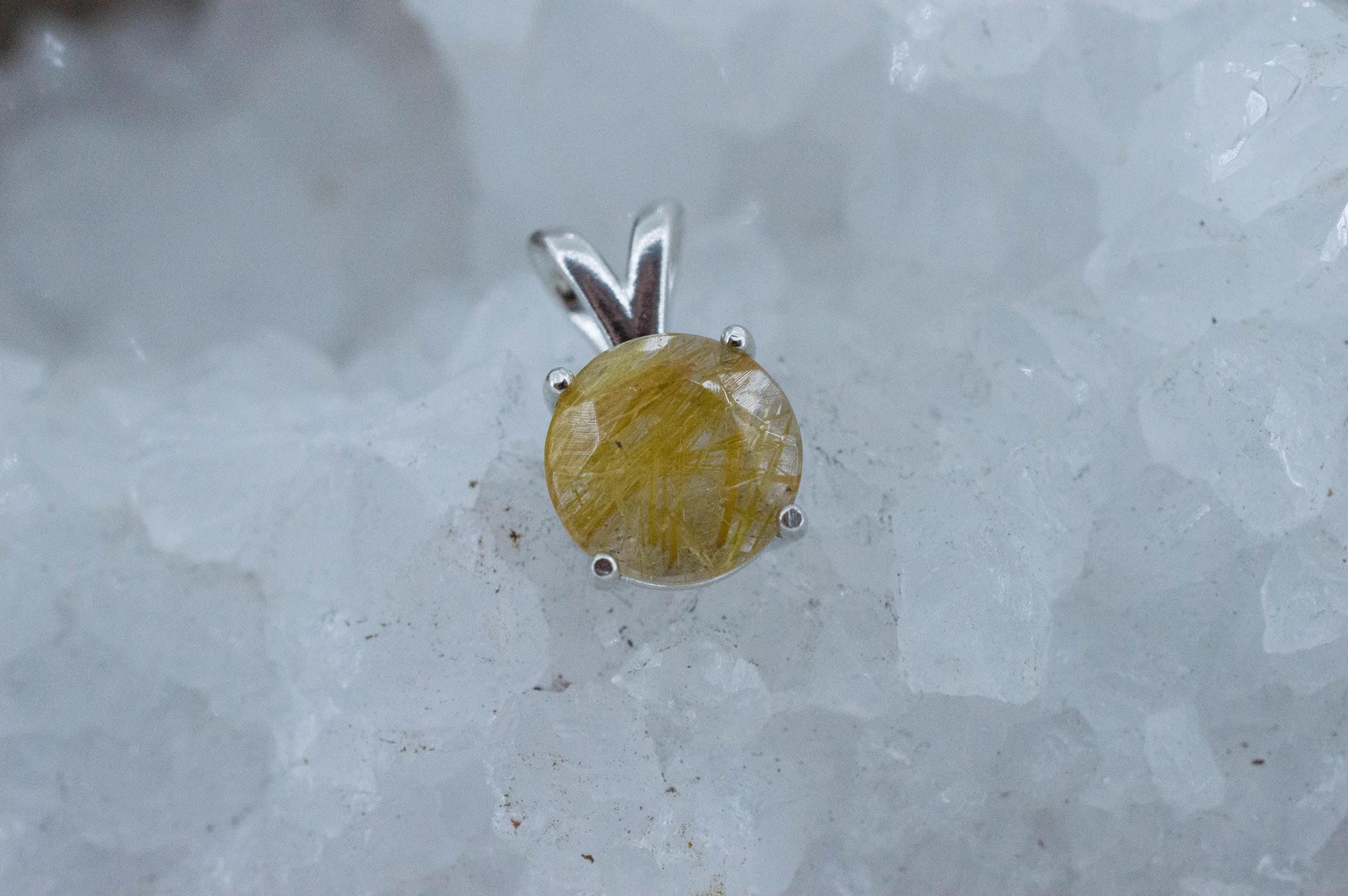Rutilated Quartz Pendant, Natural Untreated Brazil Rutile Quartz; 3.030cts - Mark Oliver Gems