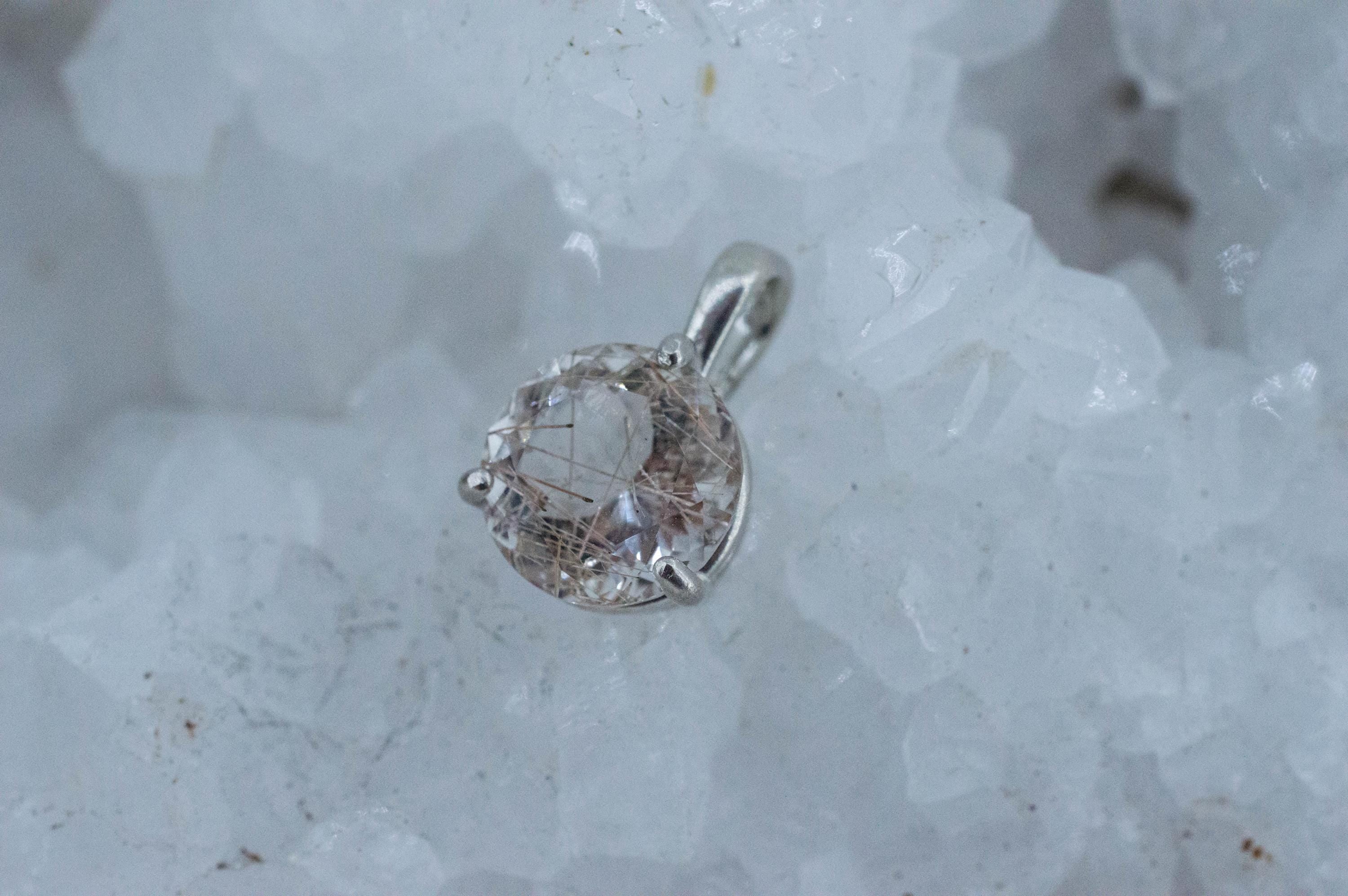 Rutilated Quartz Pendant, Natural Untreated Brazil Rutile Quartz; 3.285cts