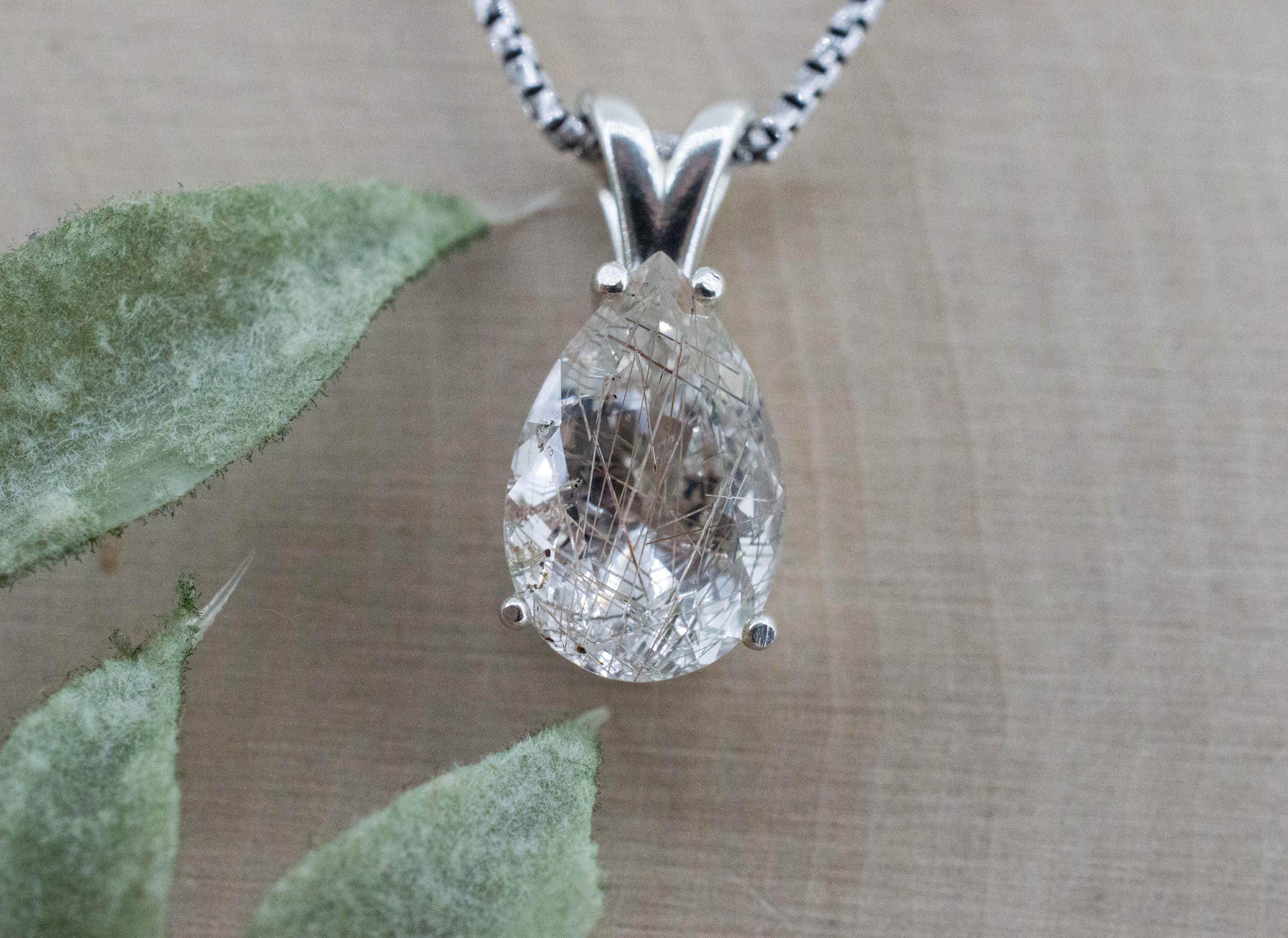 Rutilated Quartz Pendant, Natural Untreated Brazil Rutile Quartz; 3.790cts - Mark Oliver Gems