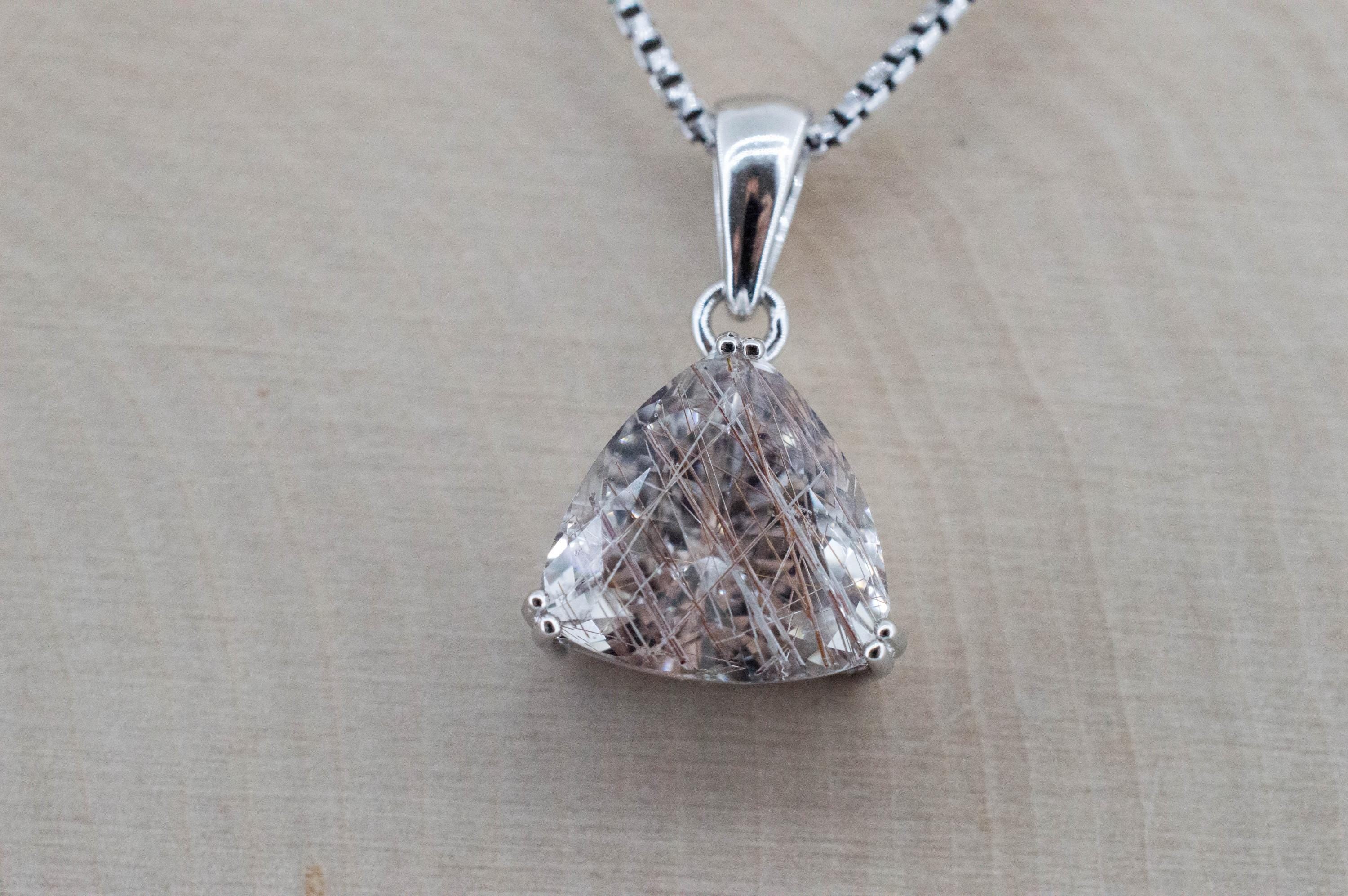 Rutilated Quartz Pendant, Natural Untreated Brazil Rutile Quartz; 4.605cts - Mark Oliver Gems