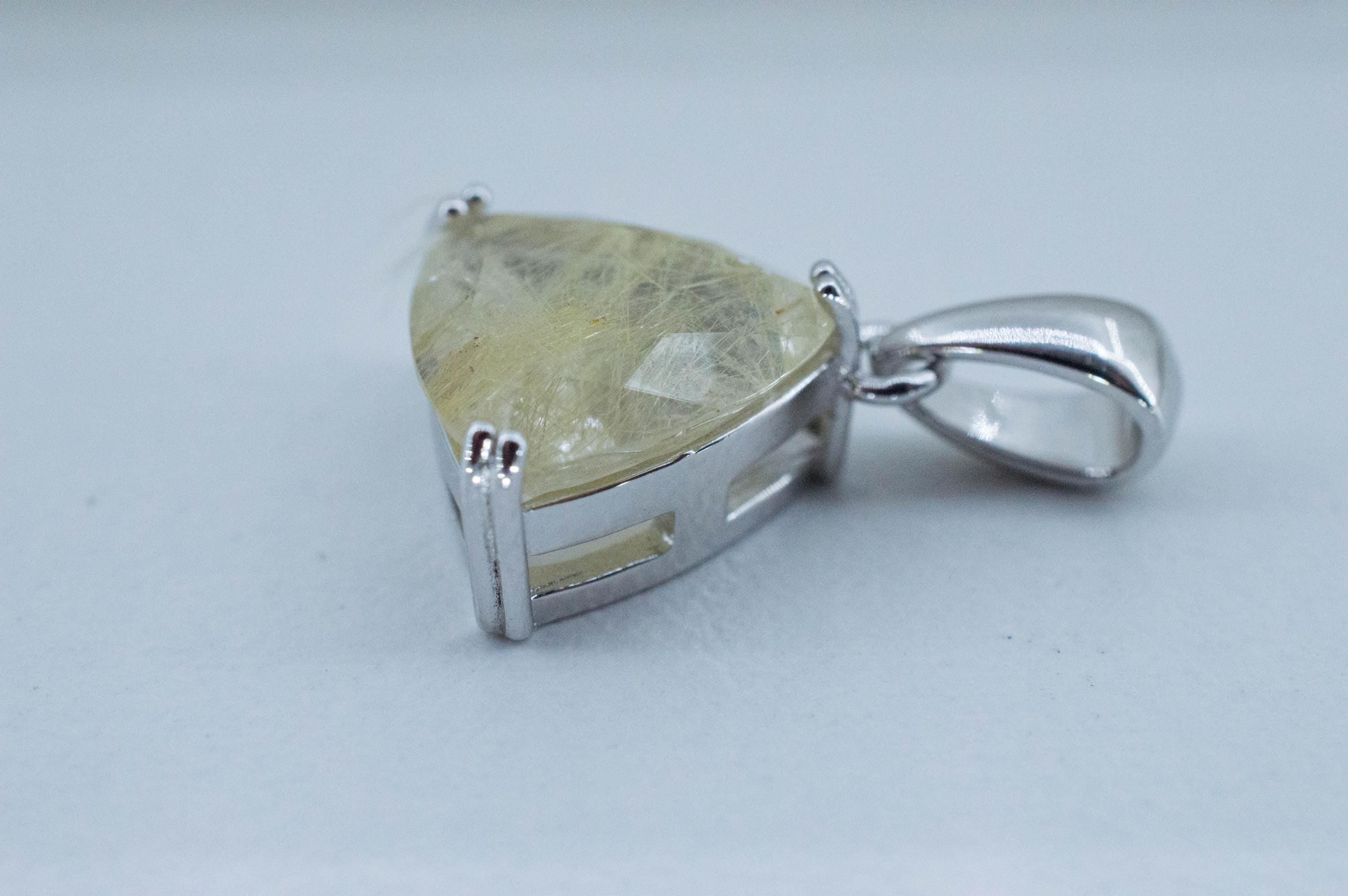 Rutilated Quartz Pendant, Natural Untreated Brazil Rutile Quartz; 4.610cts - Mark Oliver Gems