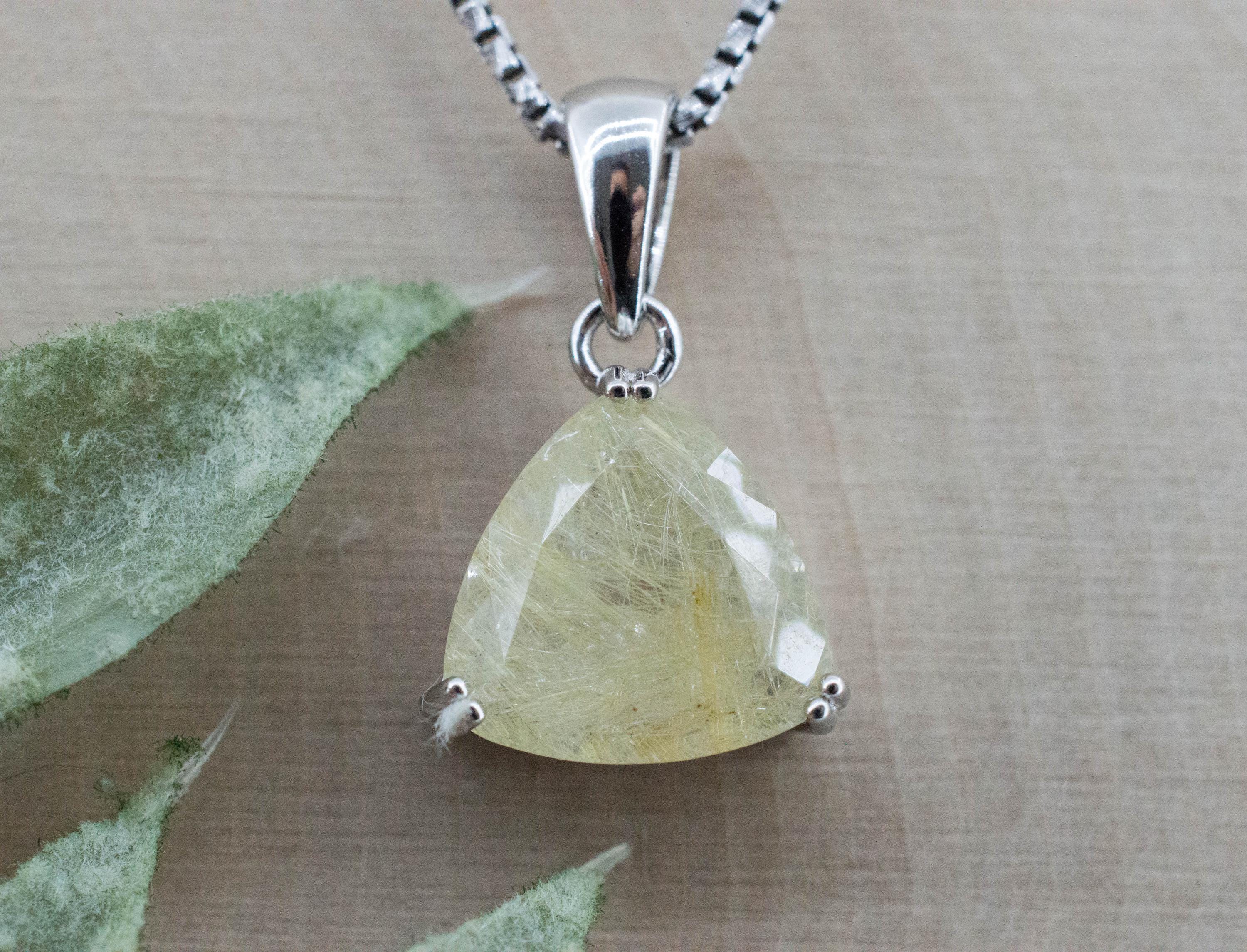 Rutilated Quartz Pendant, Natural Untreated Brazil Rutile Quartz; 4.610cts - Mark Oliver Gems