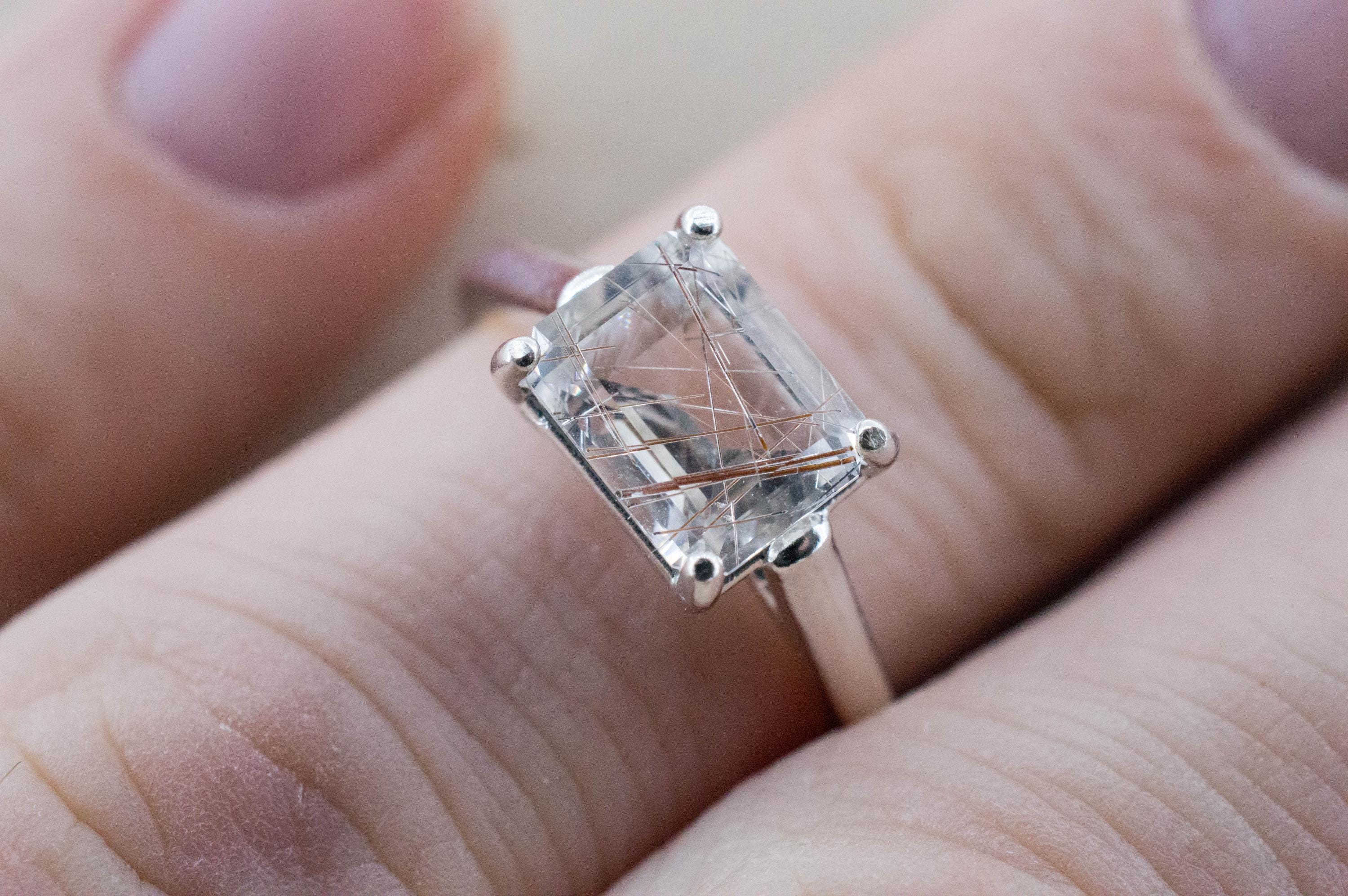 Rutilated Quartz Ring; Natural Untreated Brazil Rutile Quartz; 2.120cts - Mark Oliver Gems