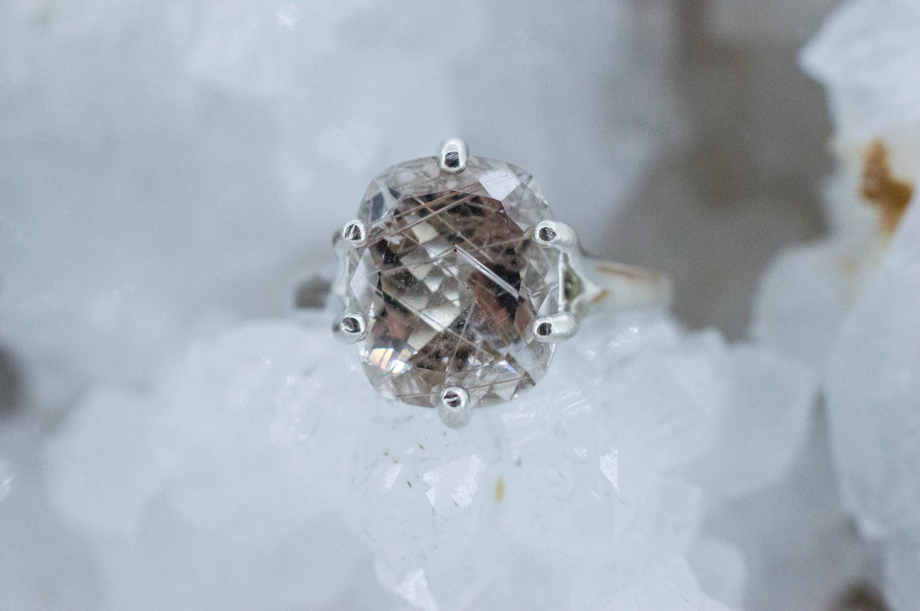 Rutilated Quartz Ring; Natural Untreated Brazil Rutile Quartz; 4.295cts - Mark Oliver Gems