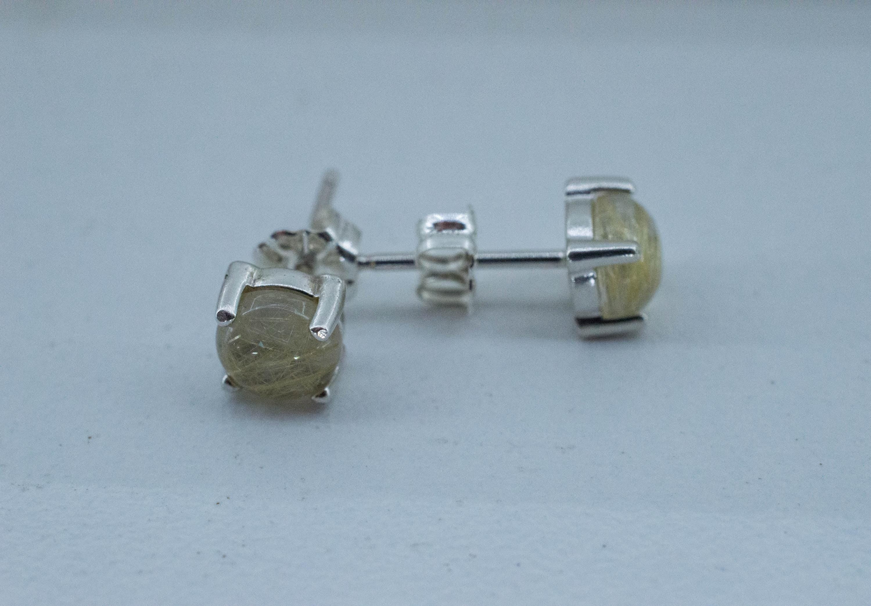 Rutilated Quartz Earrings; Genuine Untreated Brazil Rutile Quartz; 1.835cts - Mark Oliver Gems