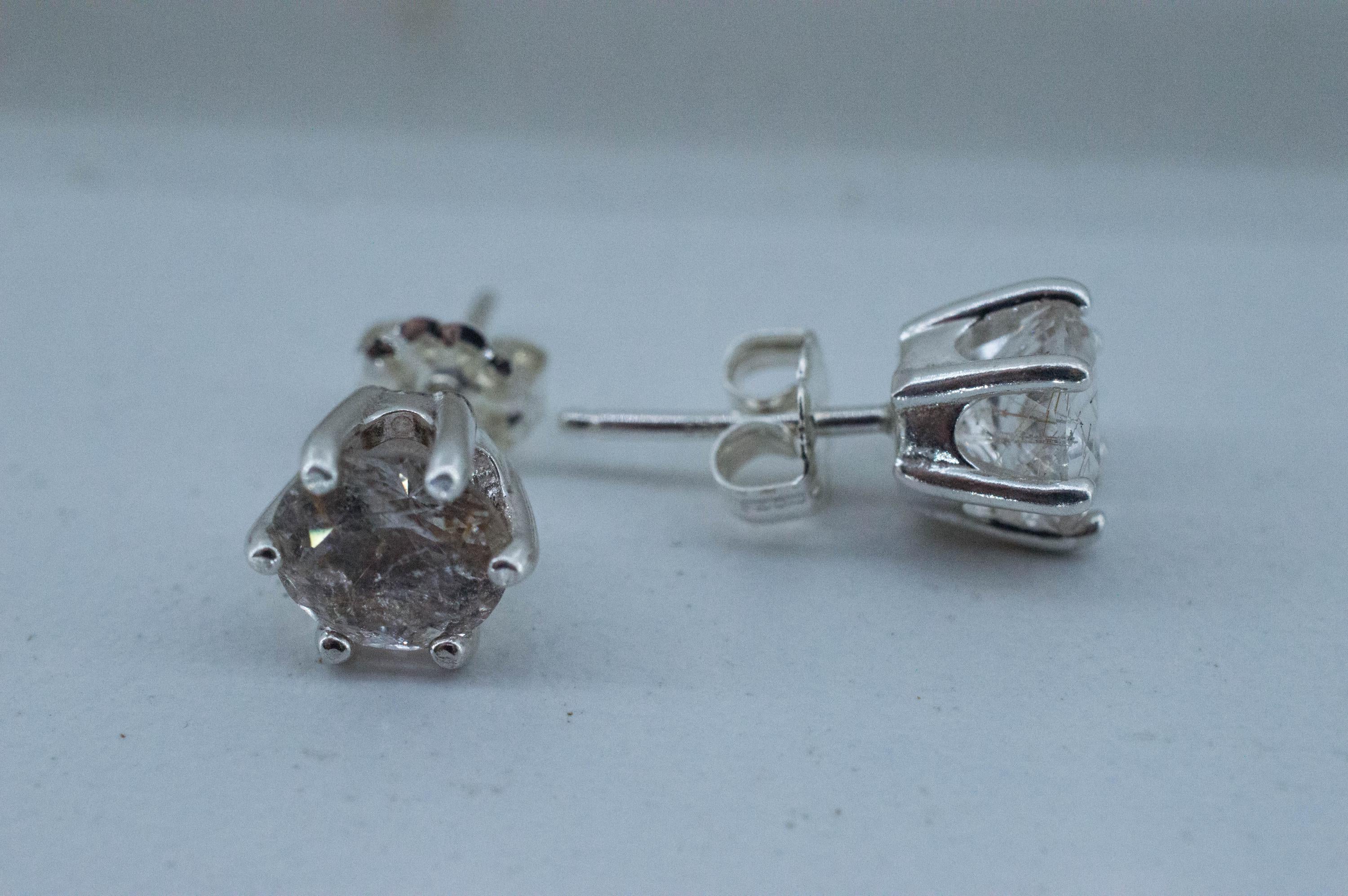 Rutilated Quartz Earrings; Genuine Untreated Brazil Rutile Quartz; 2.320cts - Mark Oliver Gems