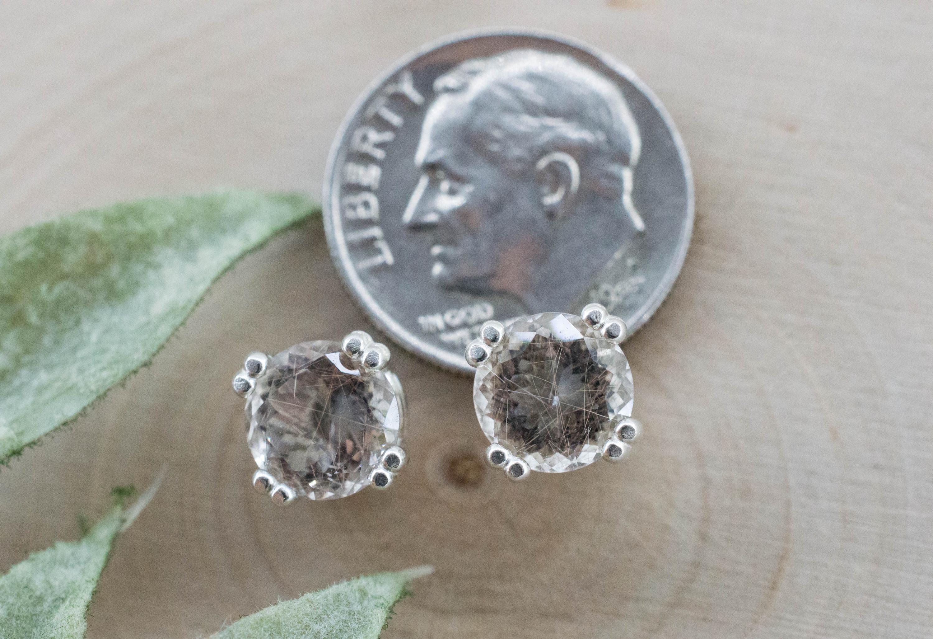 Rutilated Quartz Earrings; Genuine Untreated Brazil Rutile Quartz; 2.355cts - Mark Oliver Gems
