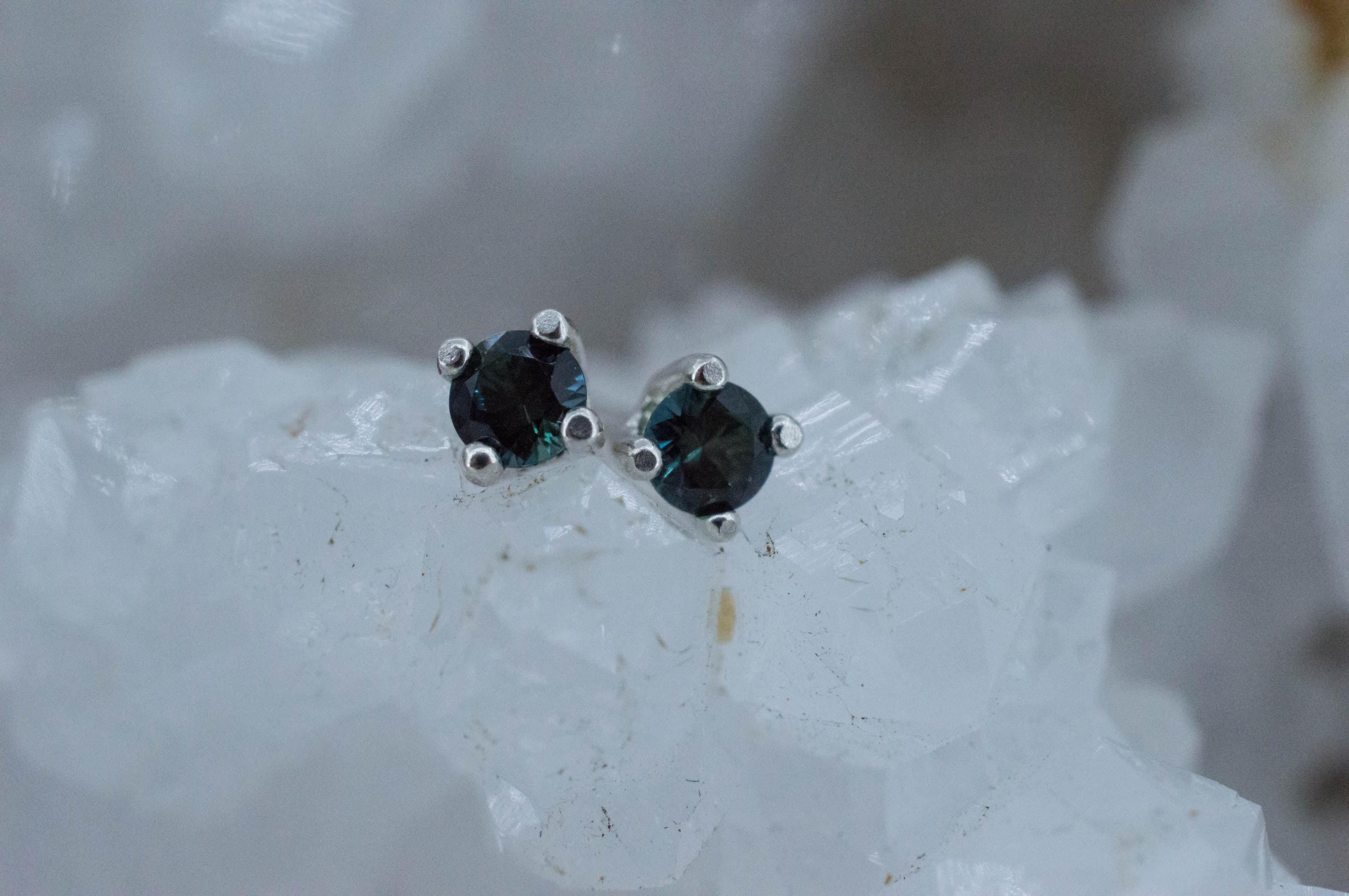 Biashara Sapphire Earrings, Natural Untreated Kenya Sapphire; 0.335cts - Mark Oliver Gems