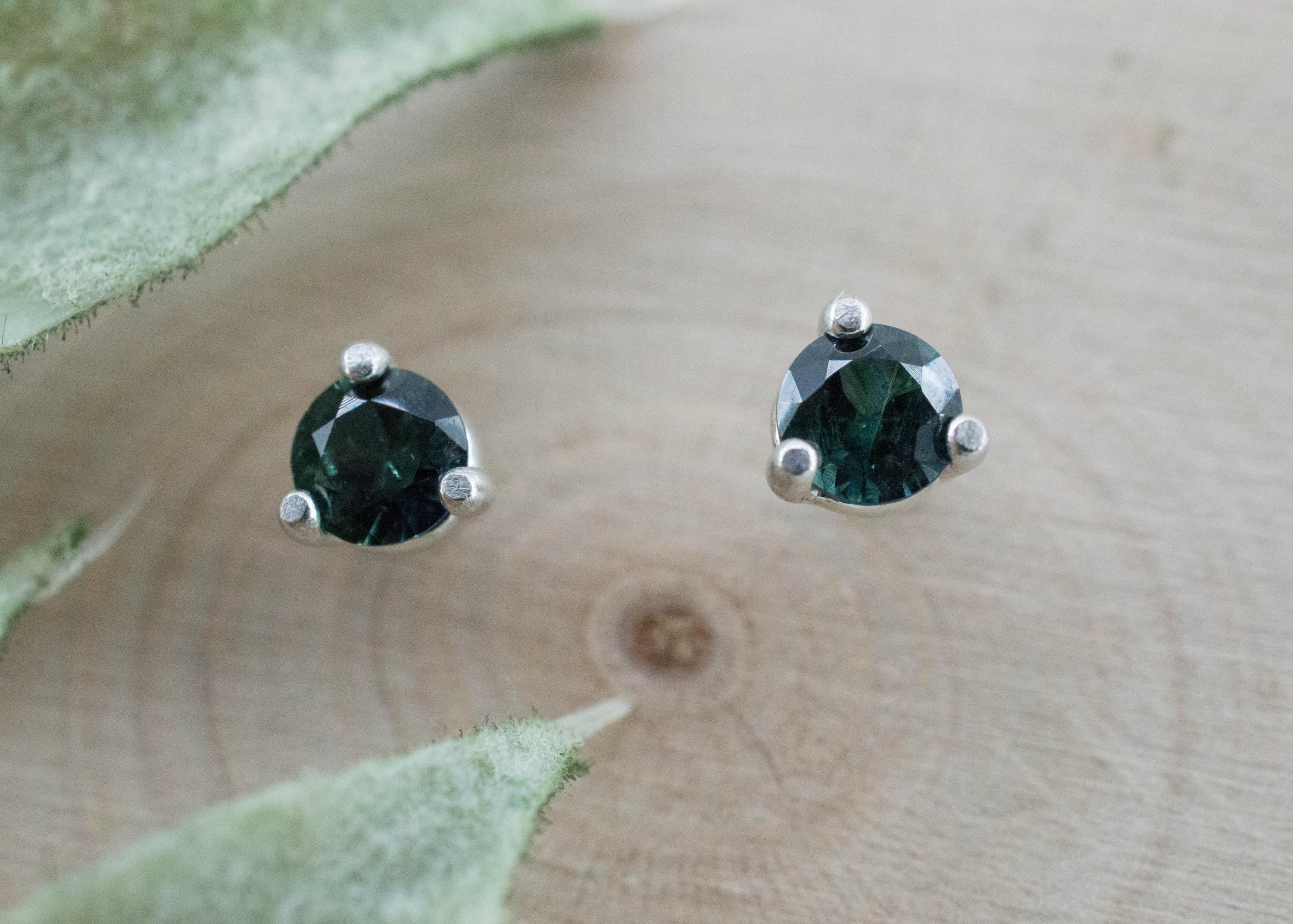 Biashara Sapphire Earrings, Natural Untreated Kenya Sapphire; 0.520cts - Mark Oliver Gems