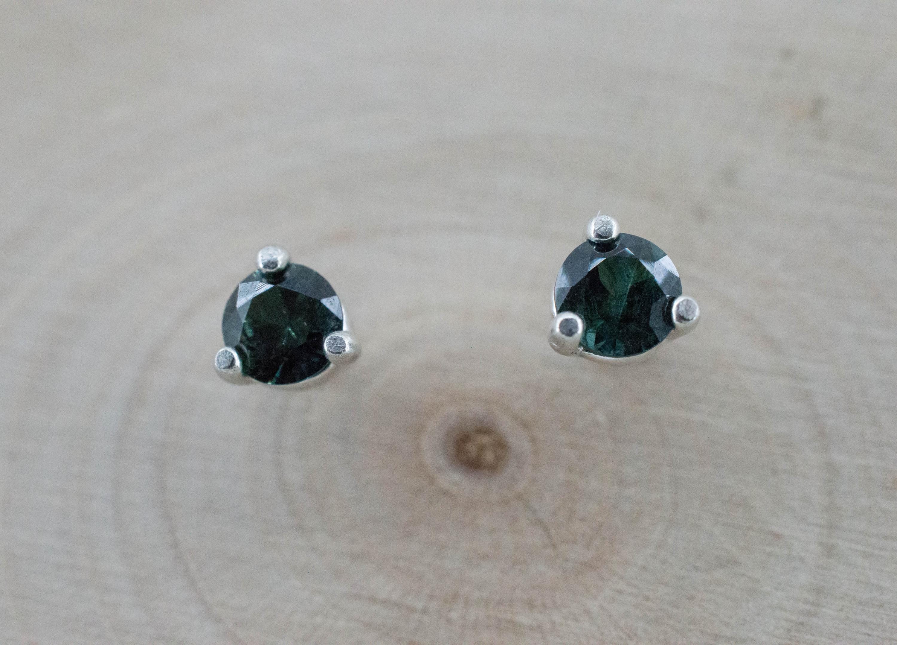 Biashara Sapphire Earrings, Natural Untreated Kenya Sapphire; 0.520cts - Mark Oliver Gems