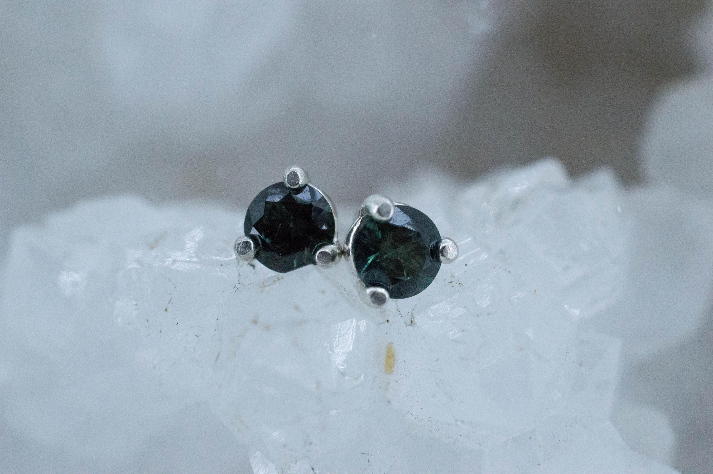 Biashara Sapphire Earrings, Natural Untreated Kenya Sapphire; 0.520cts - Mark Oliver Gems