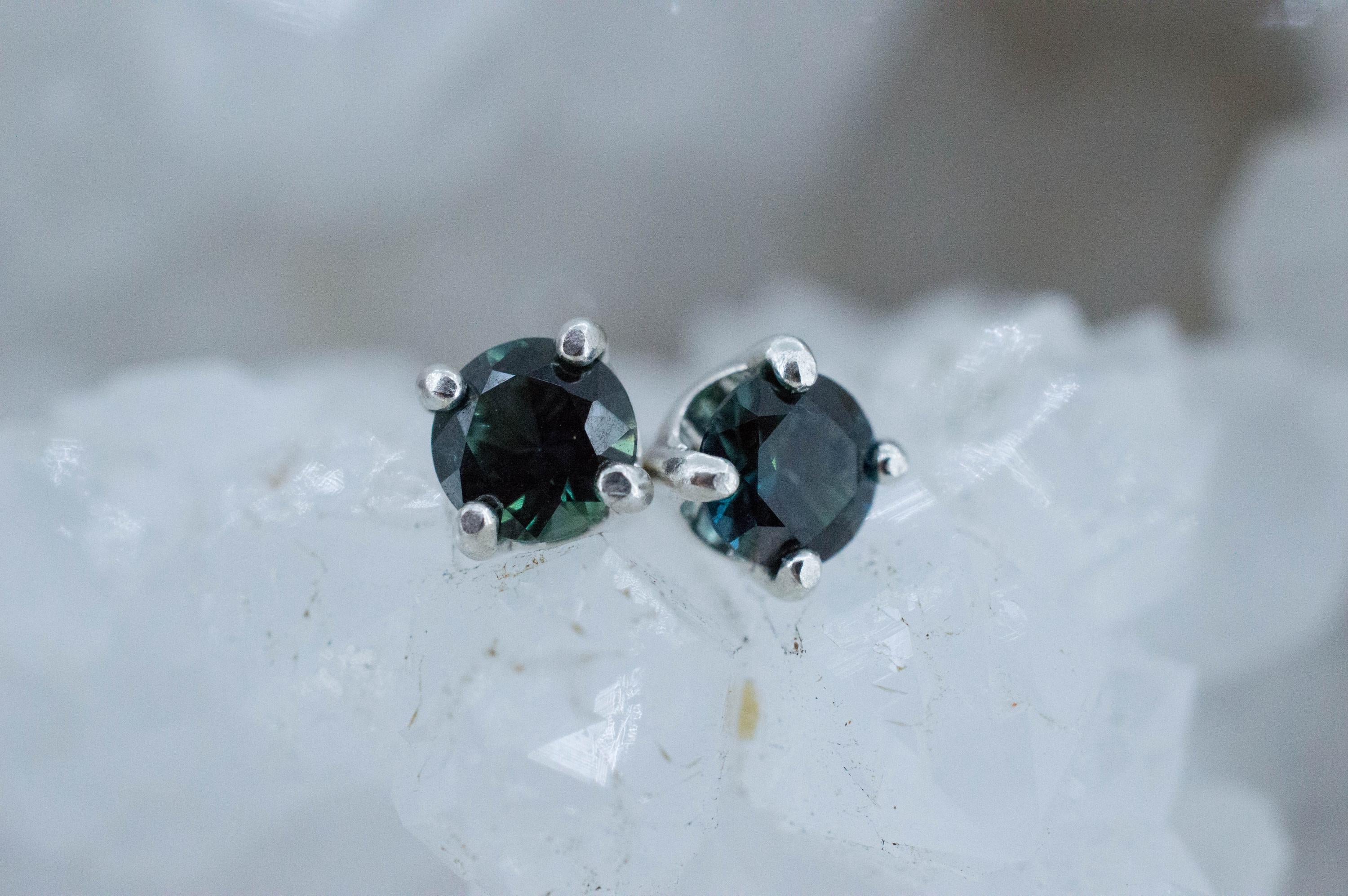 Biashara Sapphire Earrings, Natural Untreated Kenya Sapphire; 0.740cts - Mark Oliver Gems