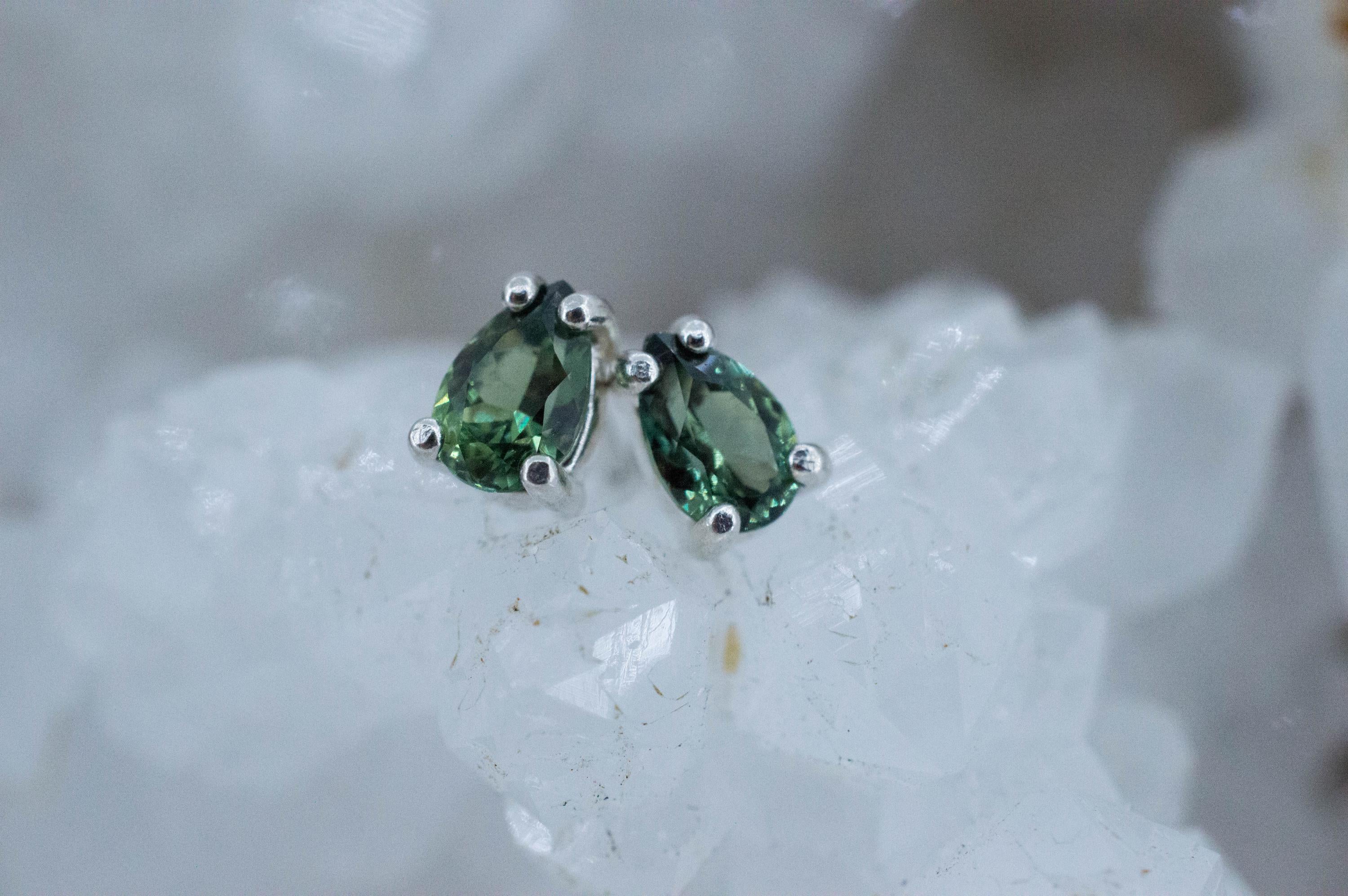 Biashara Sapphire Earrings, Natural Untreated Kenya Sapphire; 0.930cts - Mark Oliver Gems