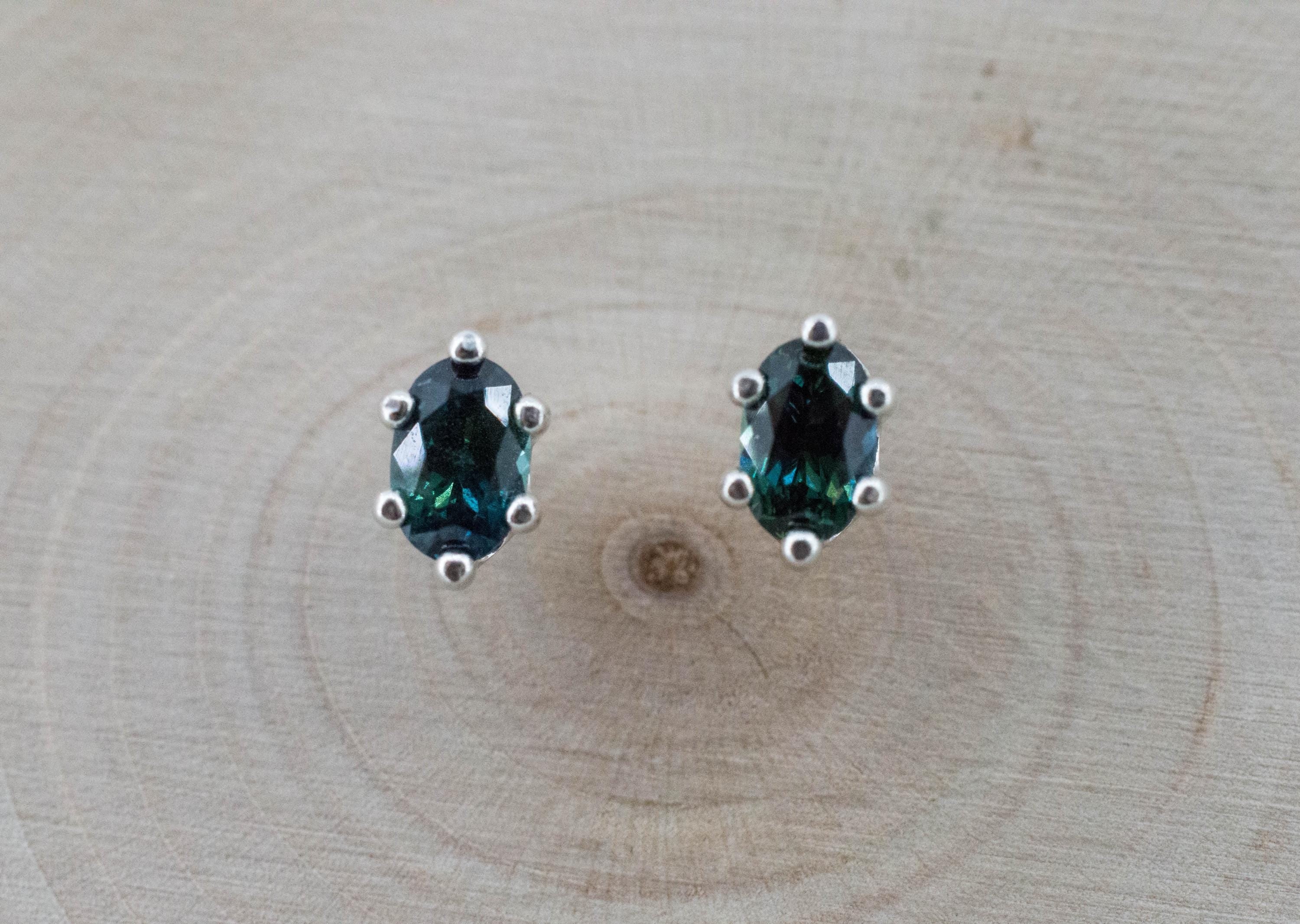 Biashara Sapphire Earrings, Natural Untreated Kenya Sapphire; 0.940cts - Mark Oliver Gems