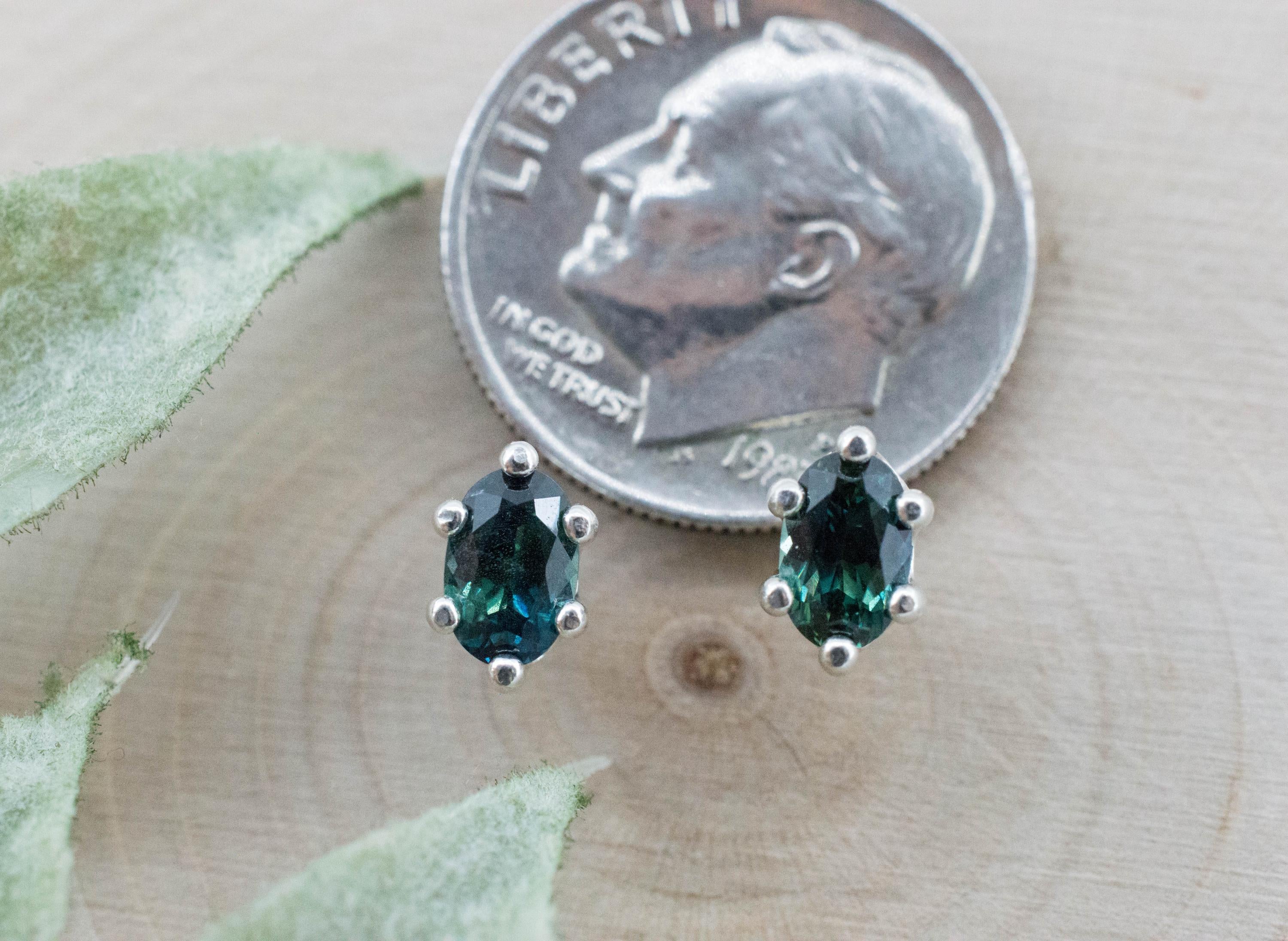 Biashara Sapphire Earrings, Natural Untreated Kenya Sapphire; 0.940cts - Mark Oliver Gems