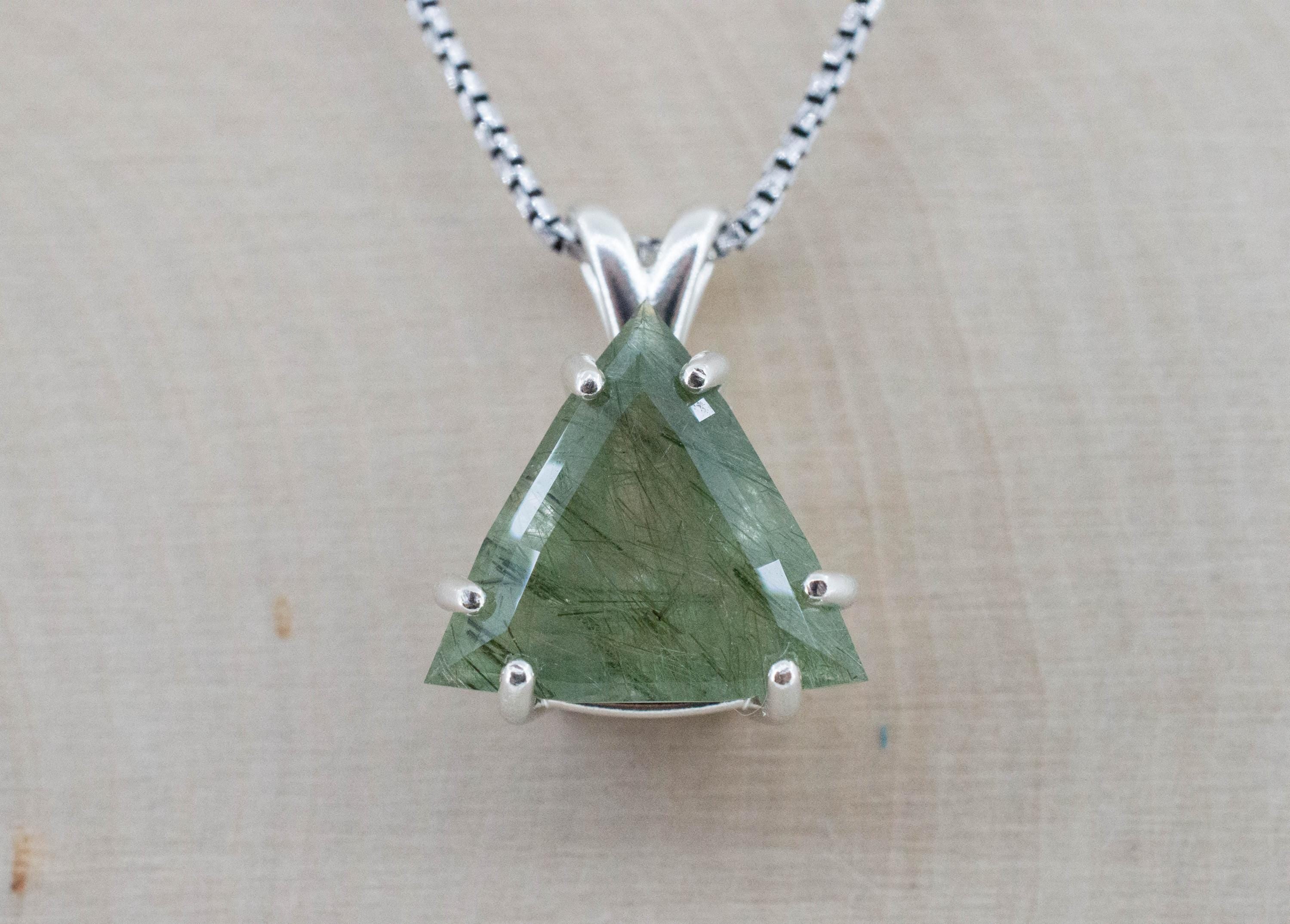 Byssolite Quartz Pendant, Natural Untreated Tanzania Included Quartz; 8.605cts