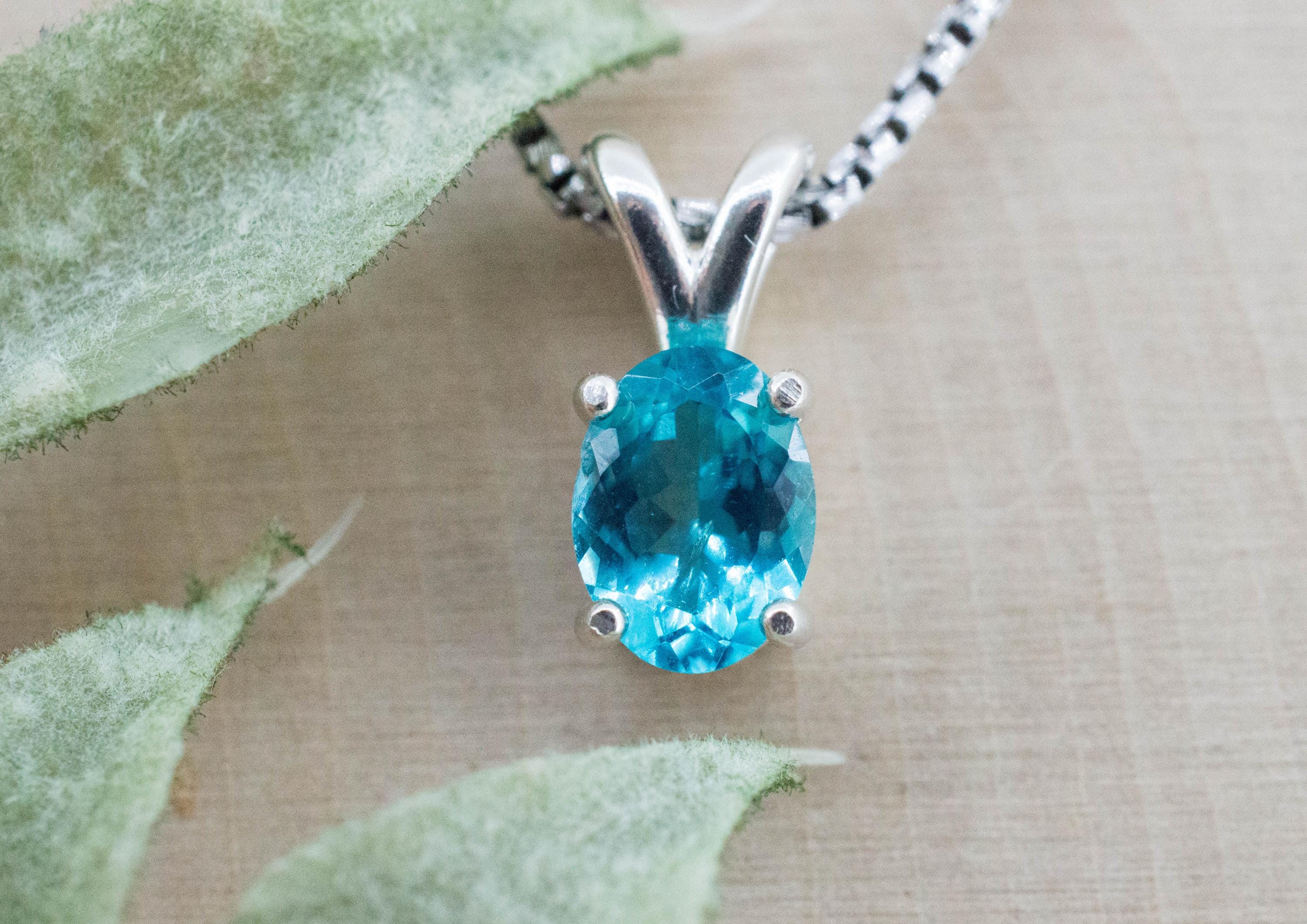 Blue Apatite Pendant; Natural Untreated Brazil Apatite; 1.285cts