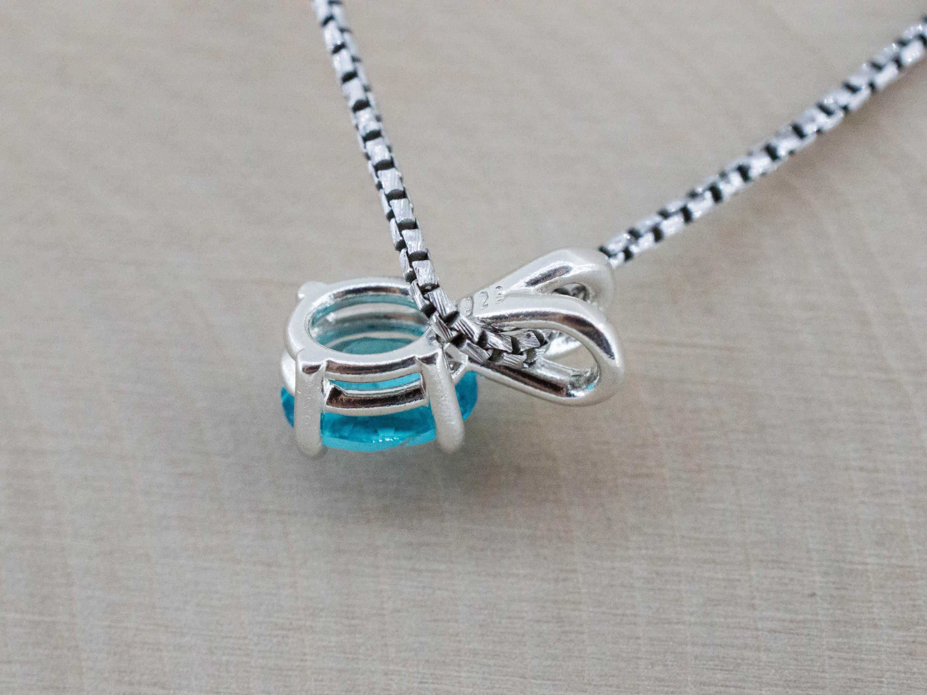 Blue Apatite Pendant; Natural Untreated Brazil Apatite; 1.285cts