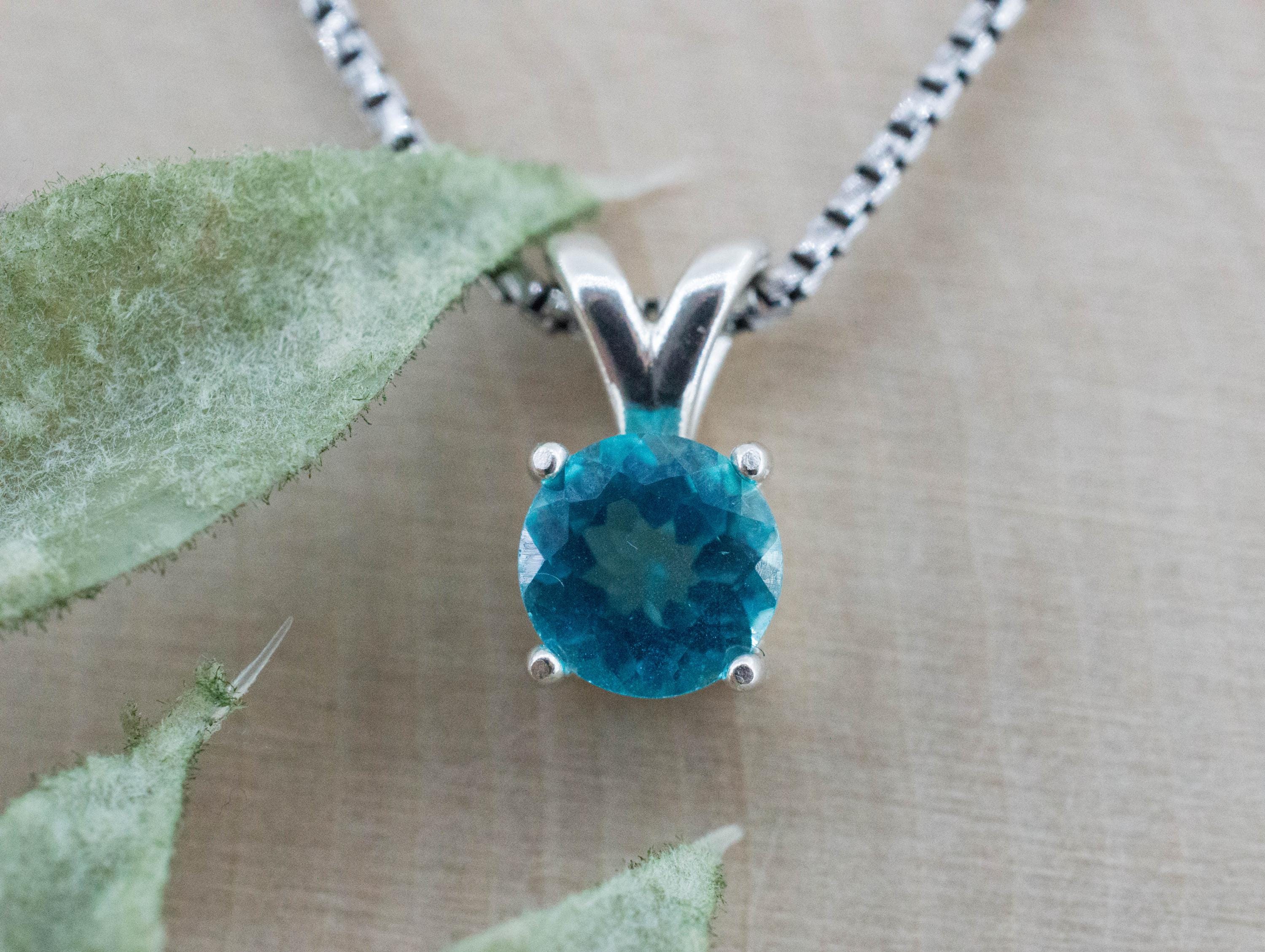 Blue Apatite Pendant; Natural Untreated Brazil Apatite; 1.325cts