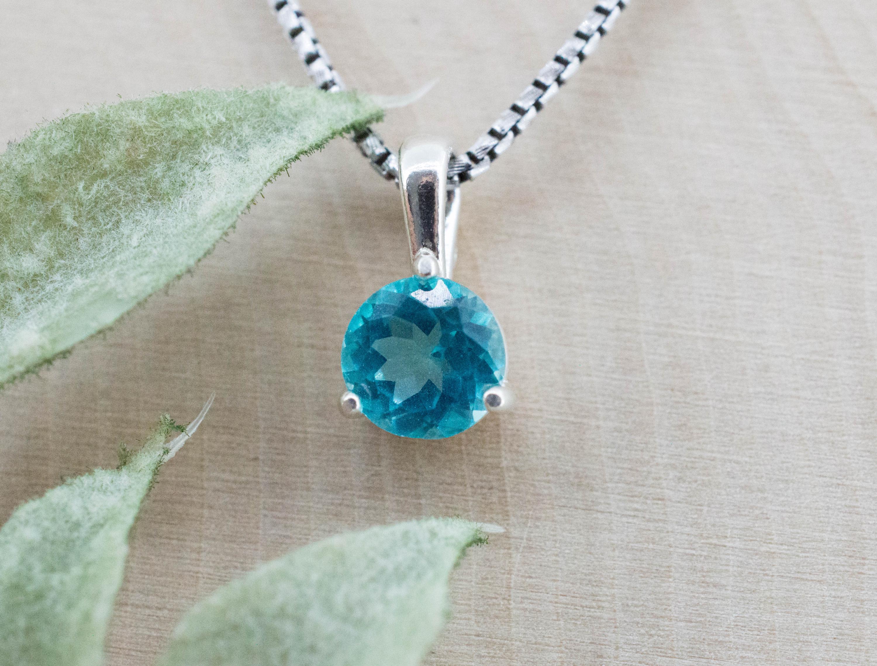 Blue Apatite Pendant; Natural Untreated Brazil Apatite; 1.370cts