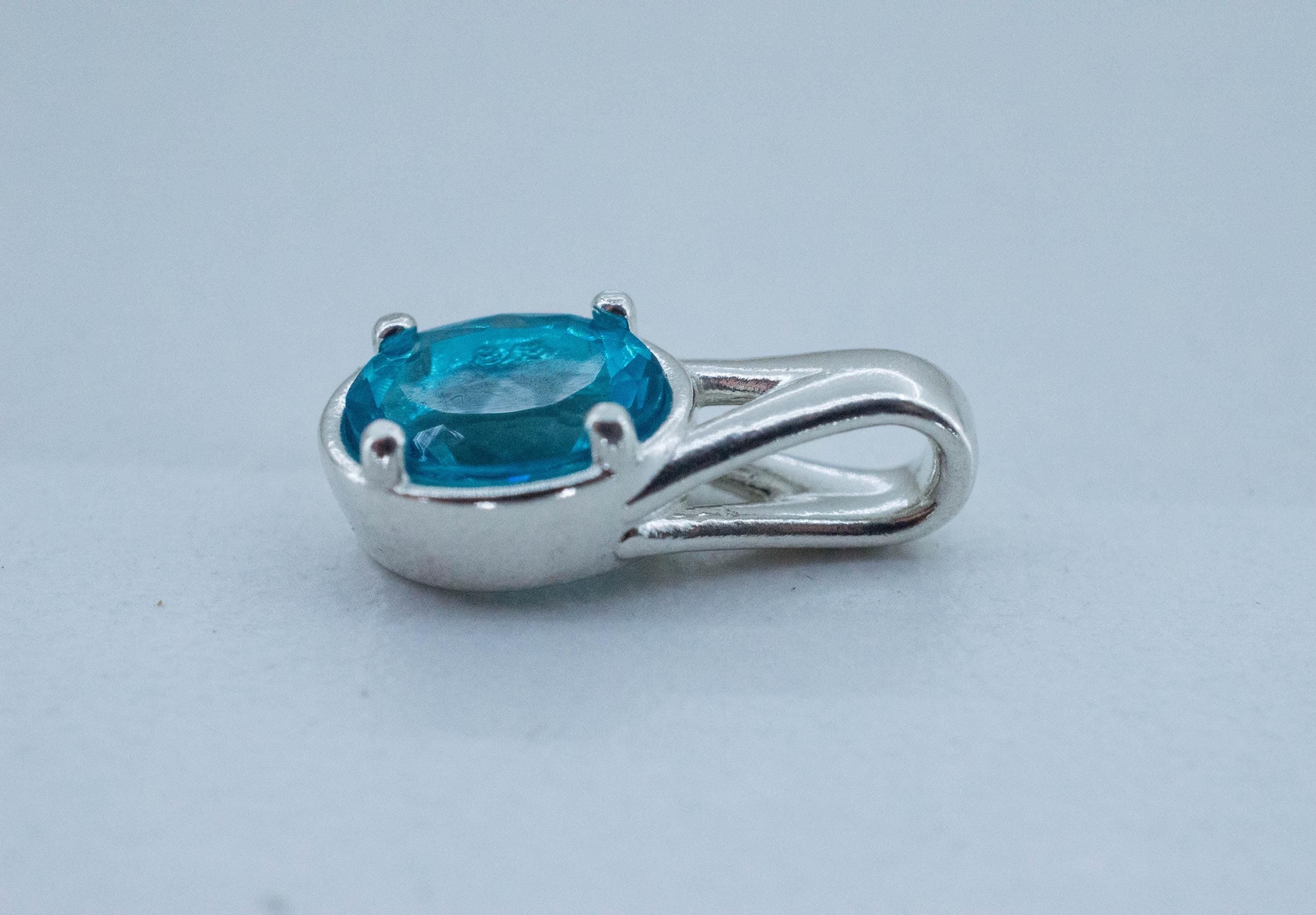 Blue Apatite Pendant; Natural Untreated Brazil Apatite; 1.470cts