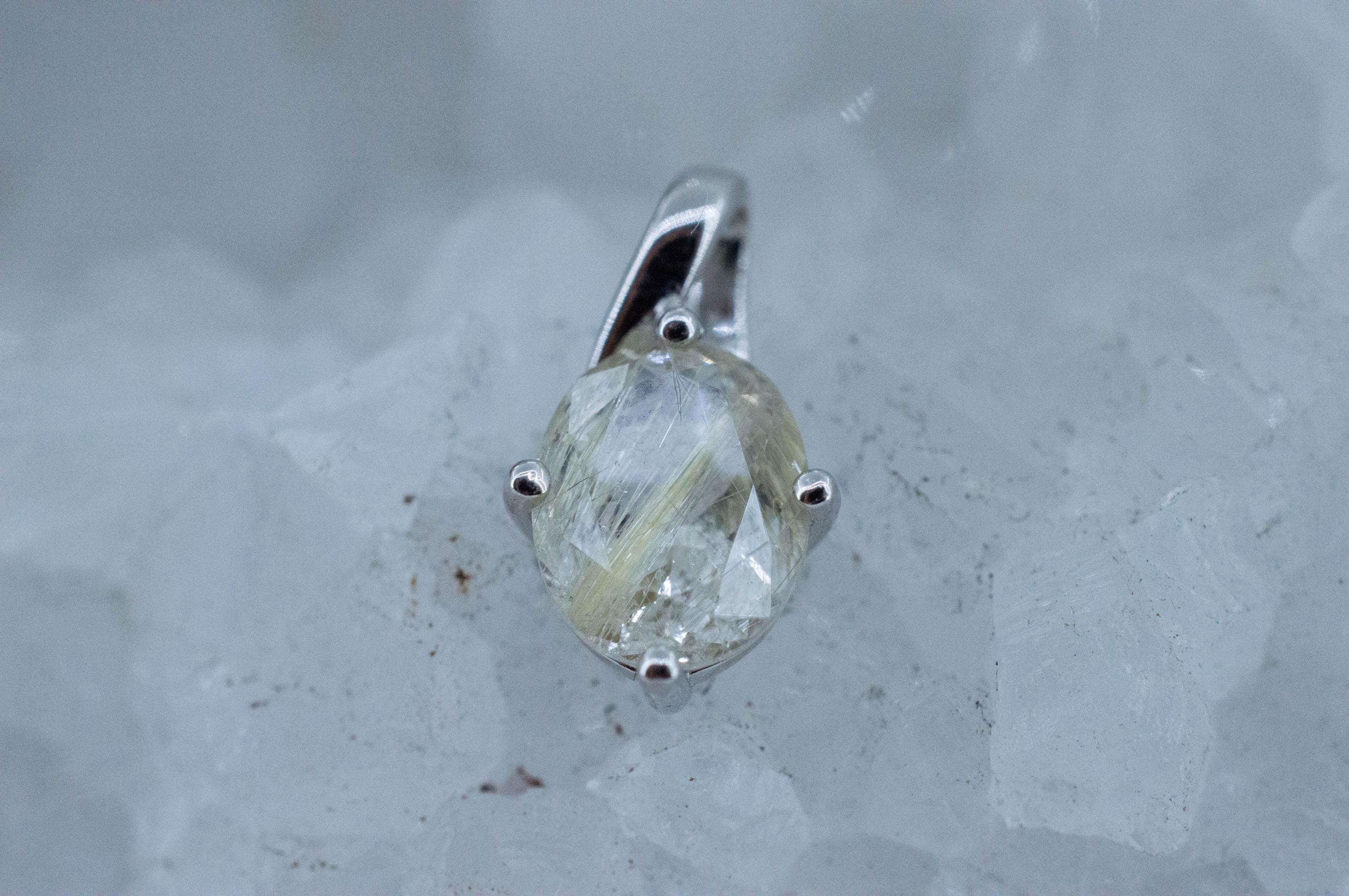 Rutilated Quartz Pendant, Natural Untreated Brazil Rutile Quartz; 1.615cts - Mark Oliver Gems