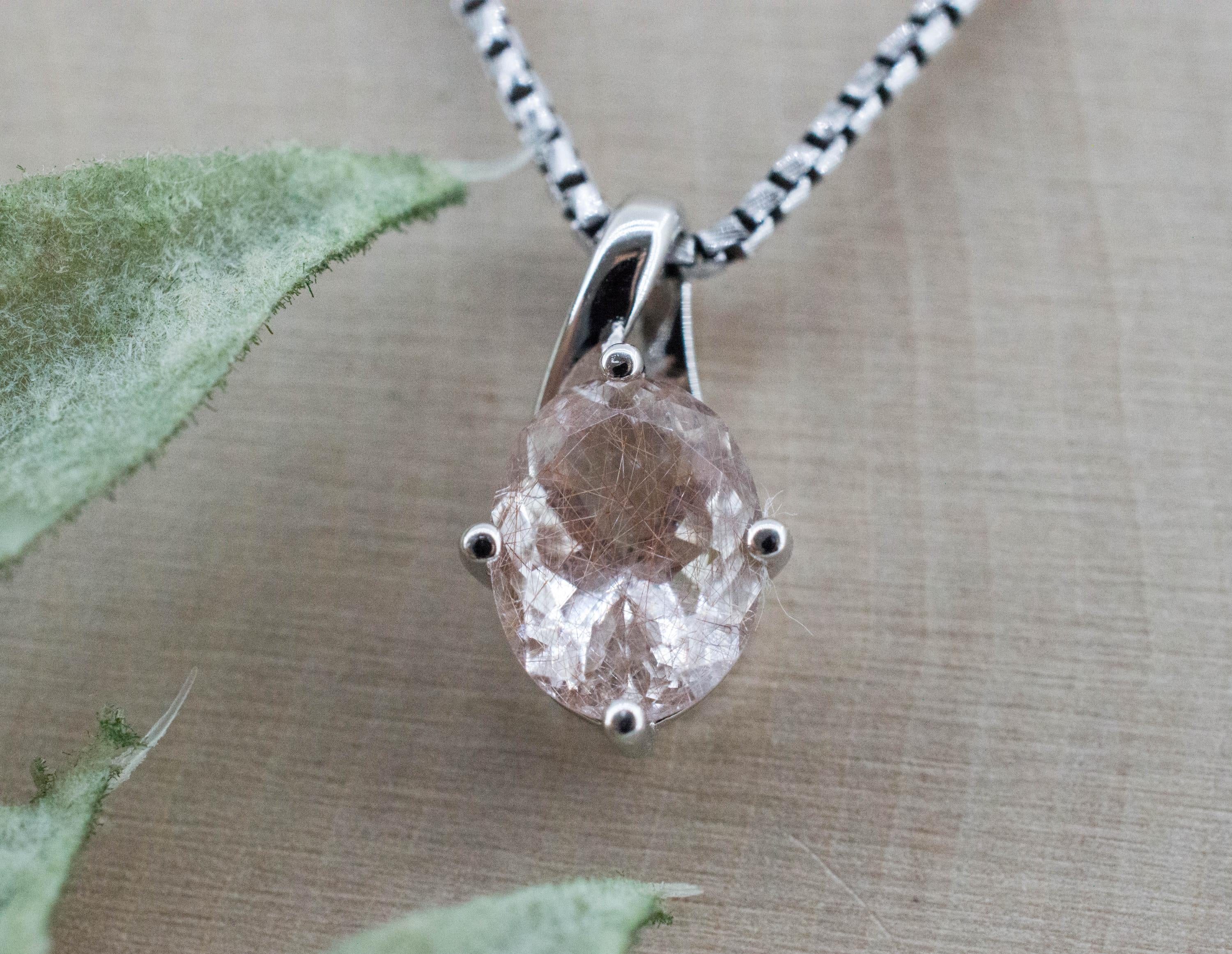 Rutilated Quartz Pendant, Natural Untreated Brazil Rutile Quartz; 1.620cts