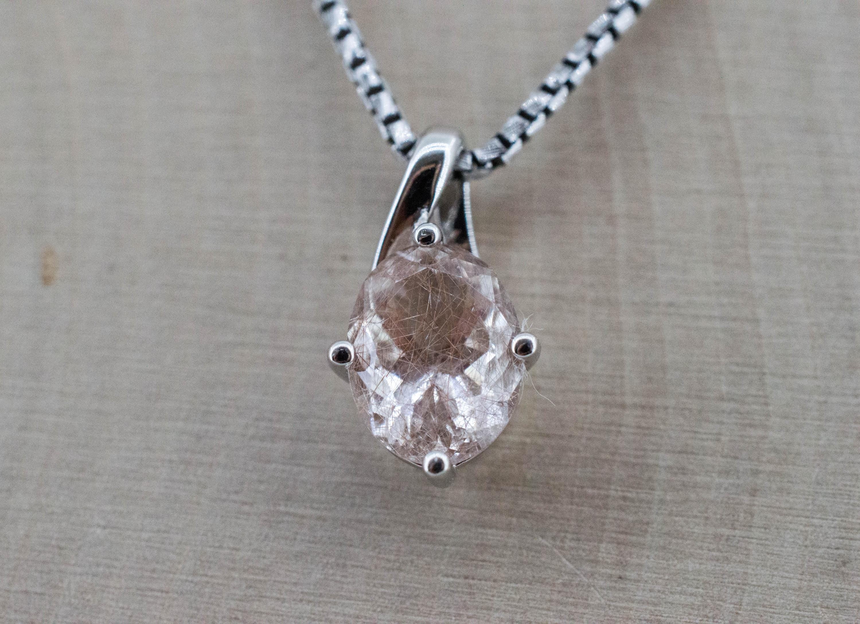 Rutilated Quartz Pendant, Natural Untreated Brazil Rutile Quartz; 1.620cts