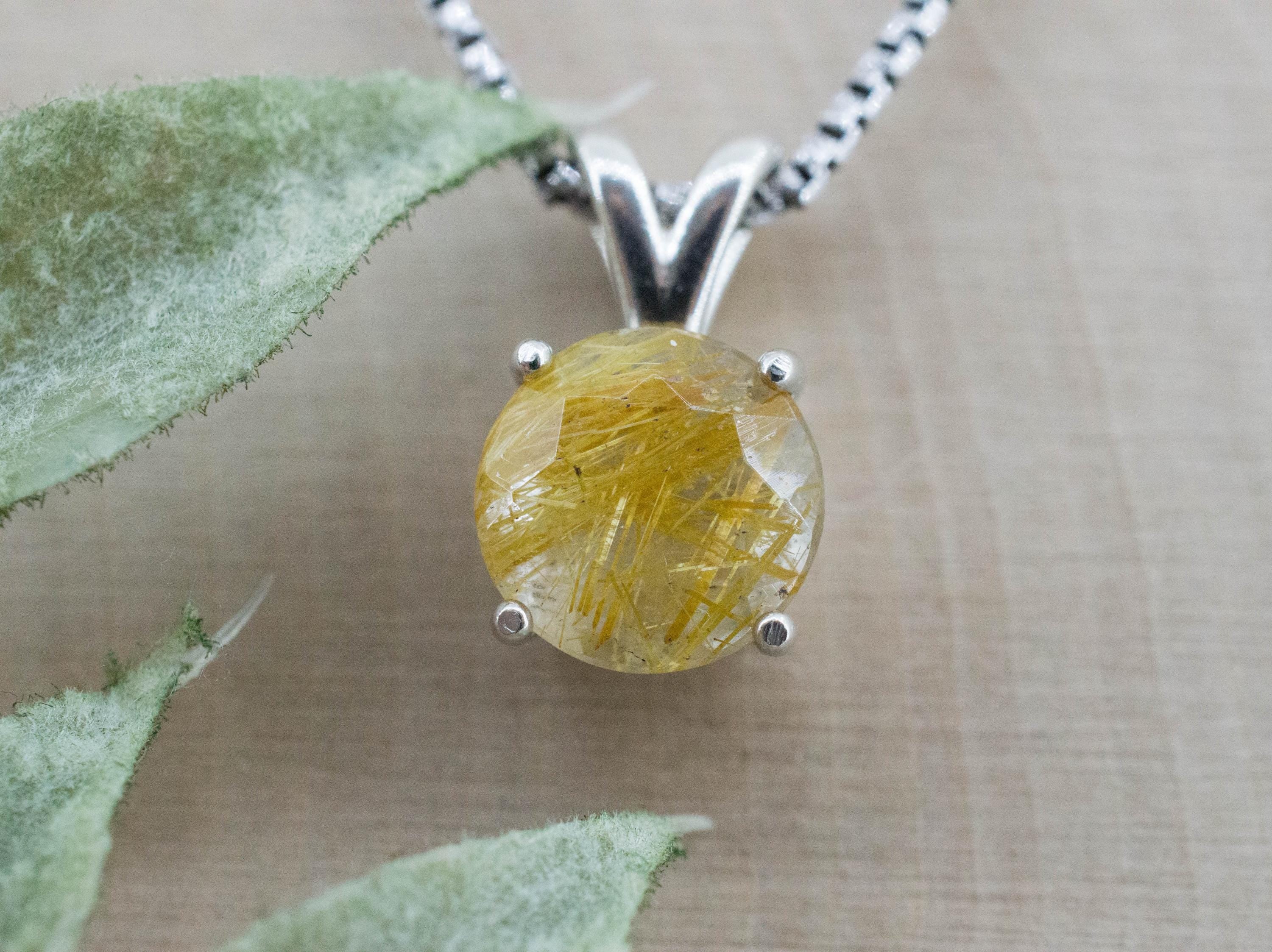 Rutilated Quartz Pendant, Natural Untreated Brazil Rutile Quartz; 3.030cts - Mark Oliver Gems