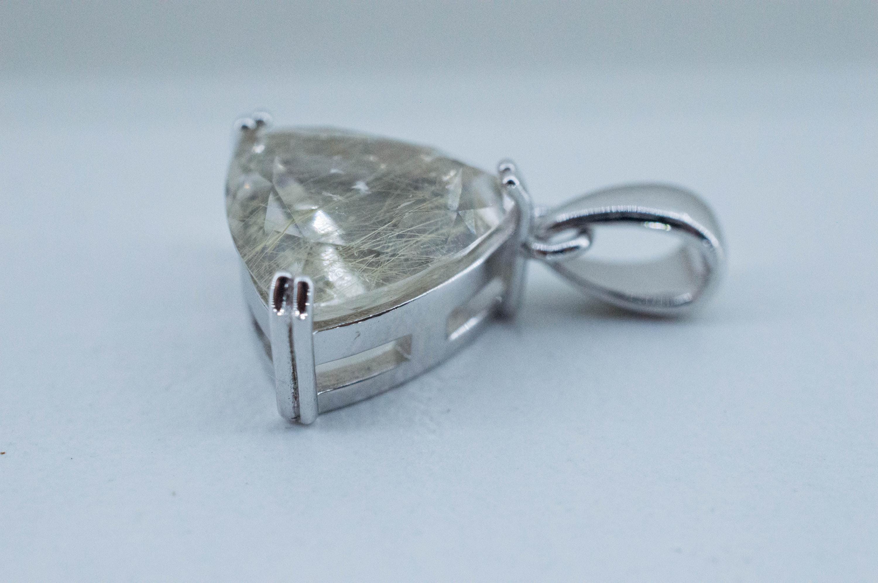 Rutilated Quartz Pendant, Natural Untreated Brazil Rutile Quartz; 4.600cts - Mark Oliver Gems