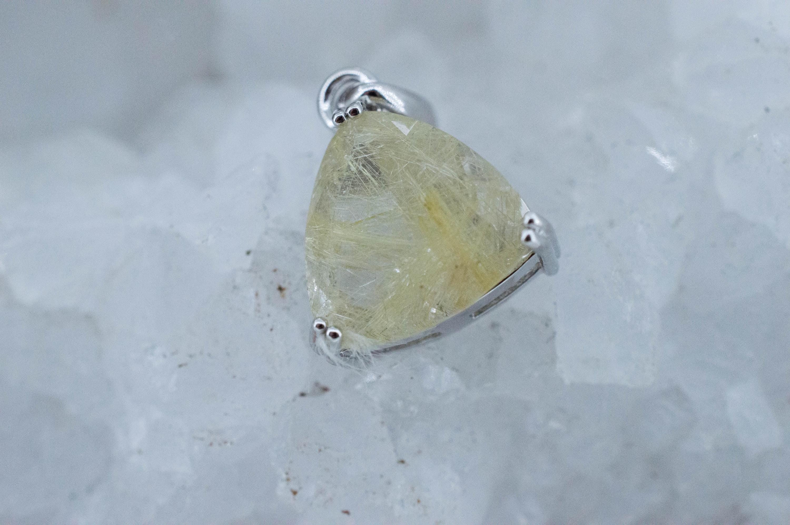 Rutilated Quartz Pendant, Natural Untreated Brazil Rutile Quartz; 4.610cts - Mark Oliver Gems