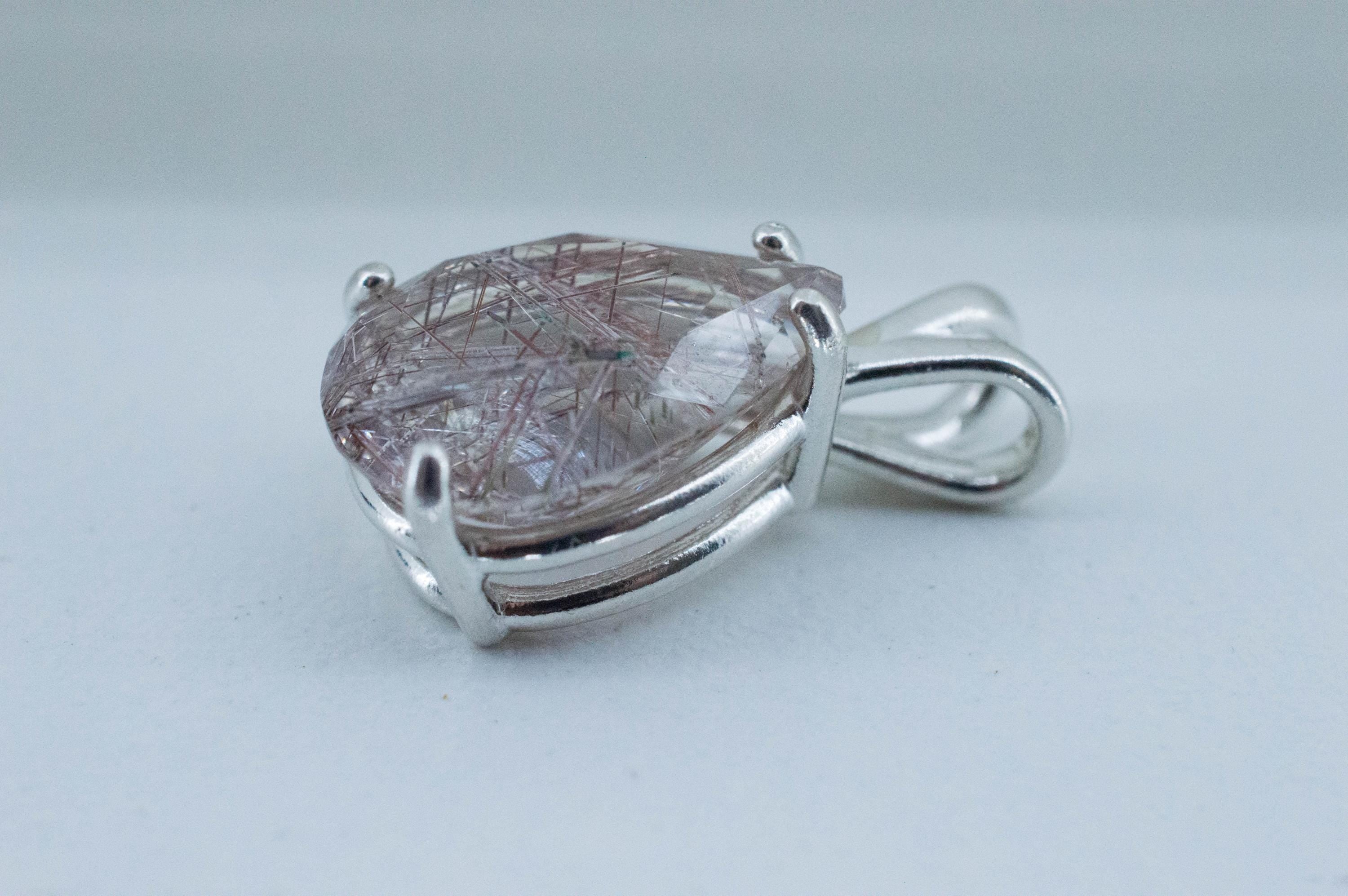 Rutilated Quartz Pendant, Natural Untreated Brazil Rutile Quartz; 7.550cts