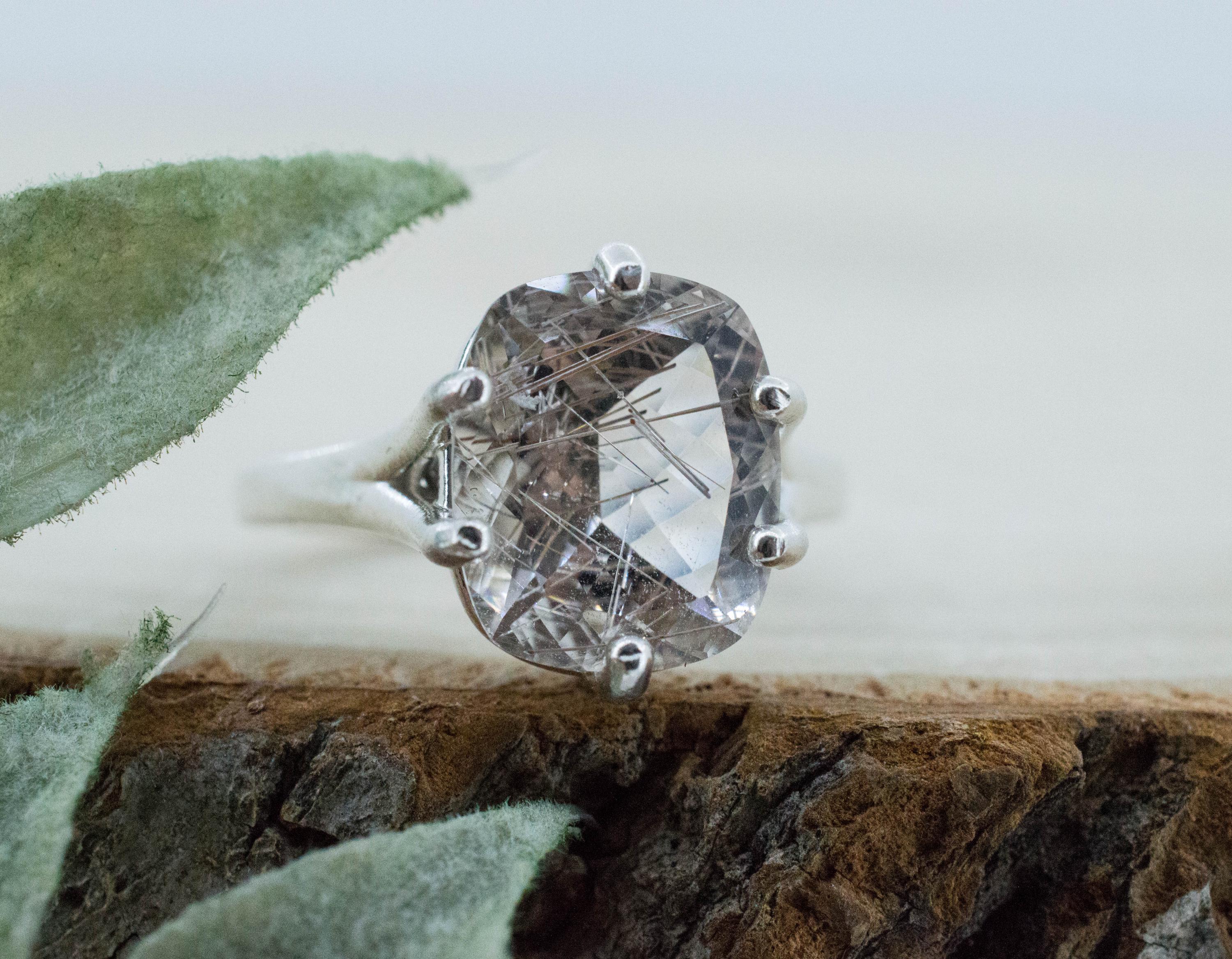 Rutilated Quartz Ring; Natural Untreated Brazil Rutile Quartz; 4.295cts - Mark Oliver Gems