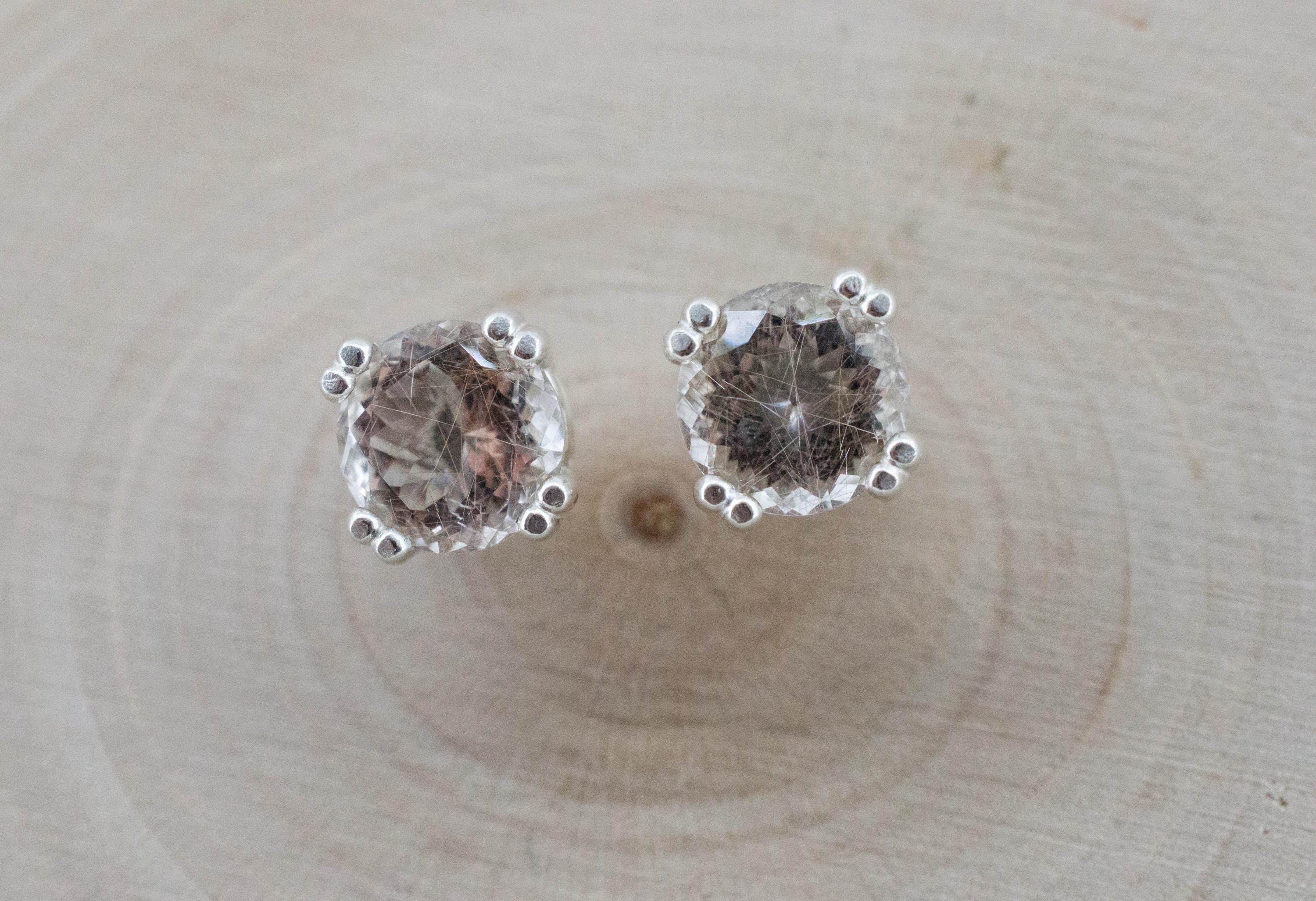 Rutilated Quartz Earrings; Genuine Untreated Brazil Rutile Quartz; 2.355cts - Mark Oliver Gems