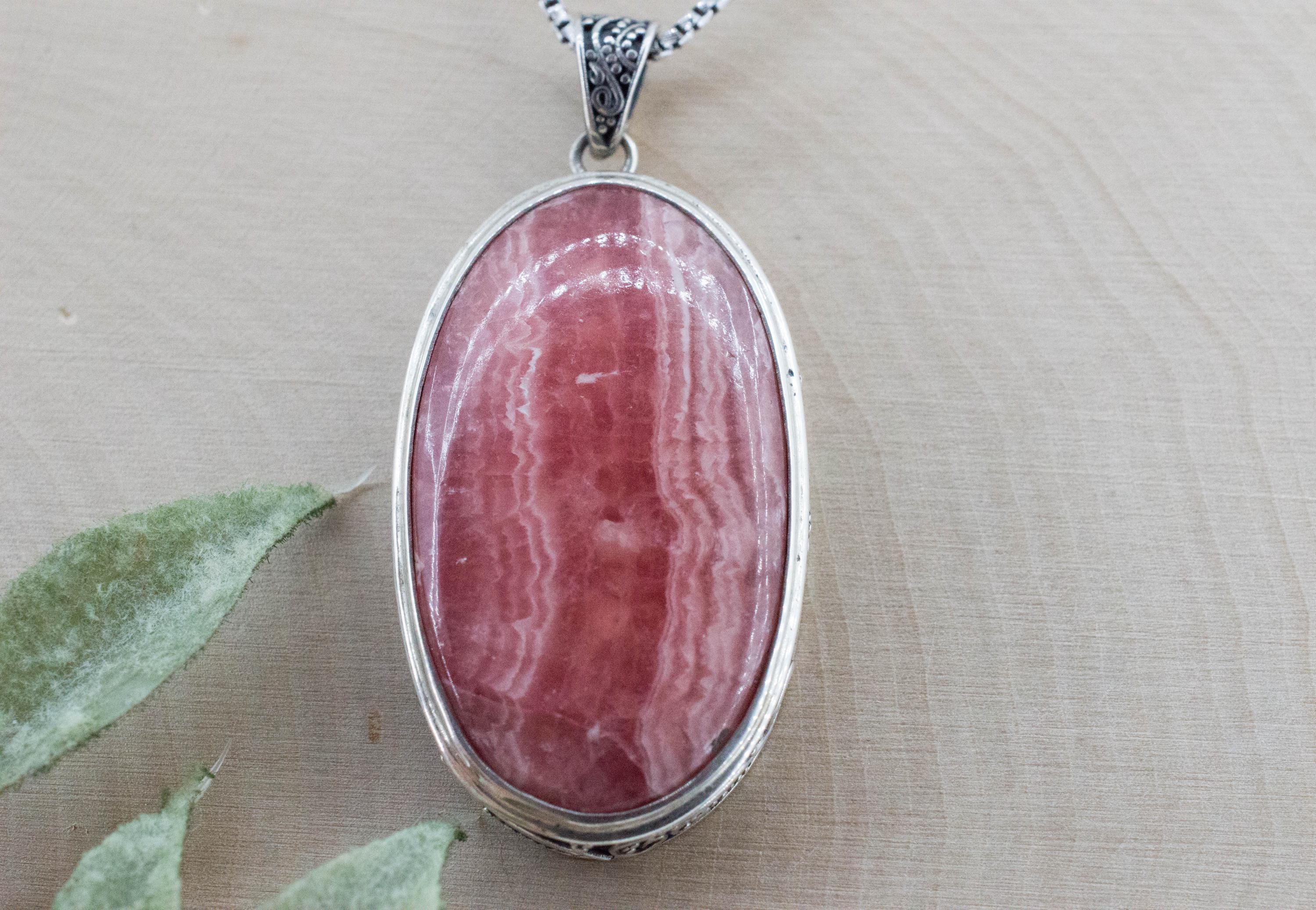 Rhodochrosite Pendant; Natural Untreated Argentina Rhodochrosite - Mark Oliver Gems