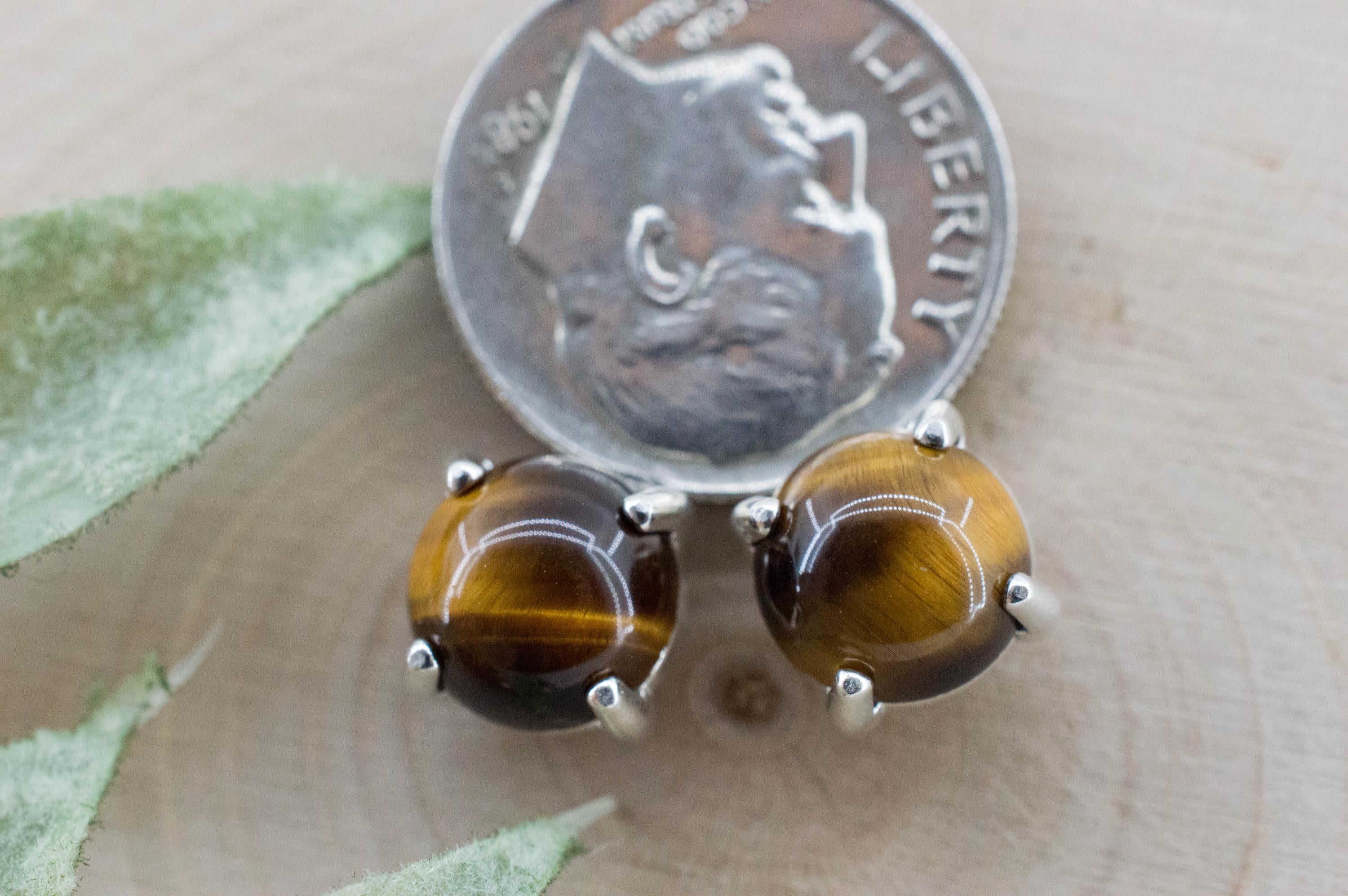 Tiger's Eye Earrings; Natural Untreated Thailand Tiger Eye; 3.270cts - Mark Oliver Gems